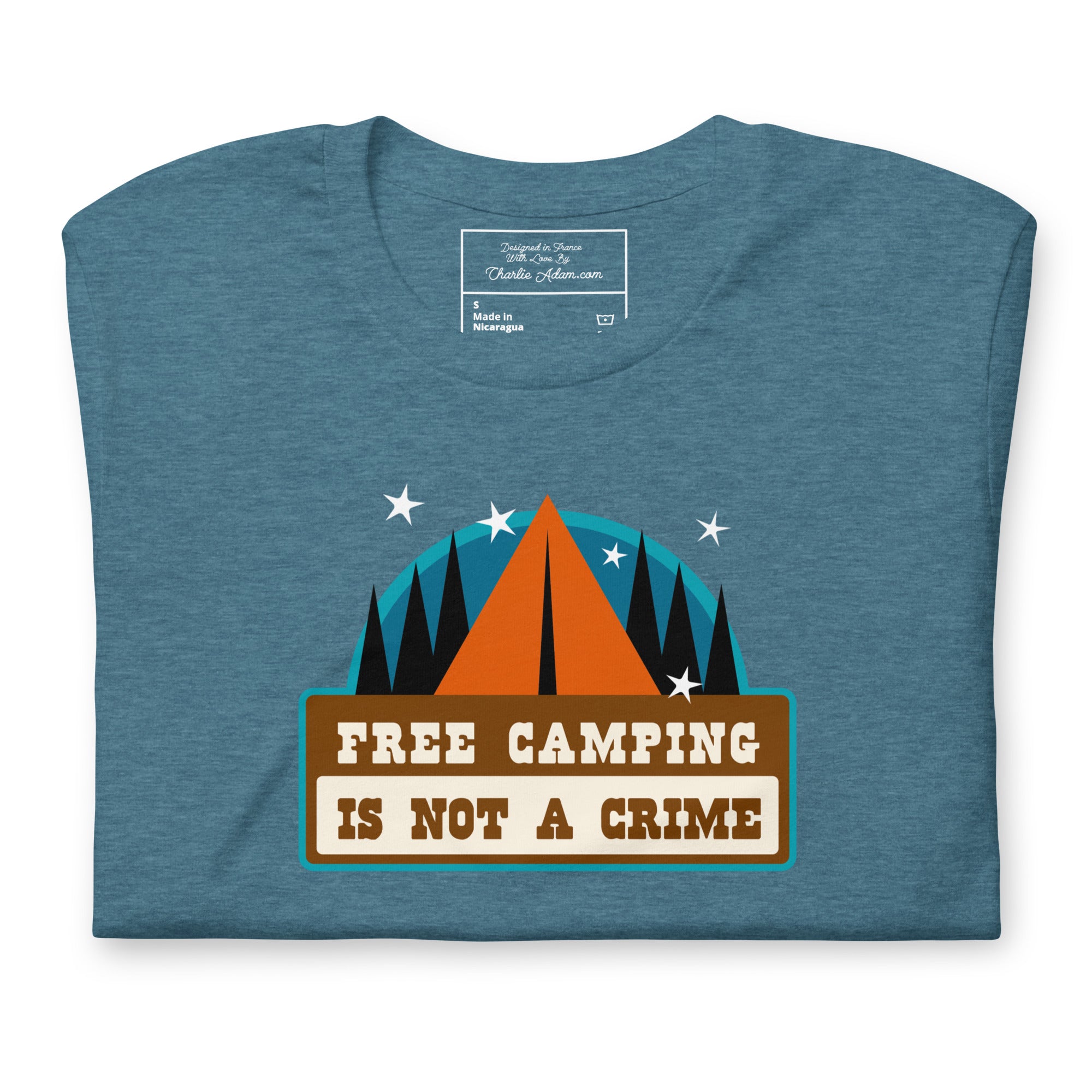 Unisex t-shirt Free camping is not a crime on dark heather colors