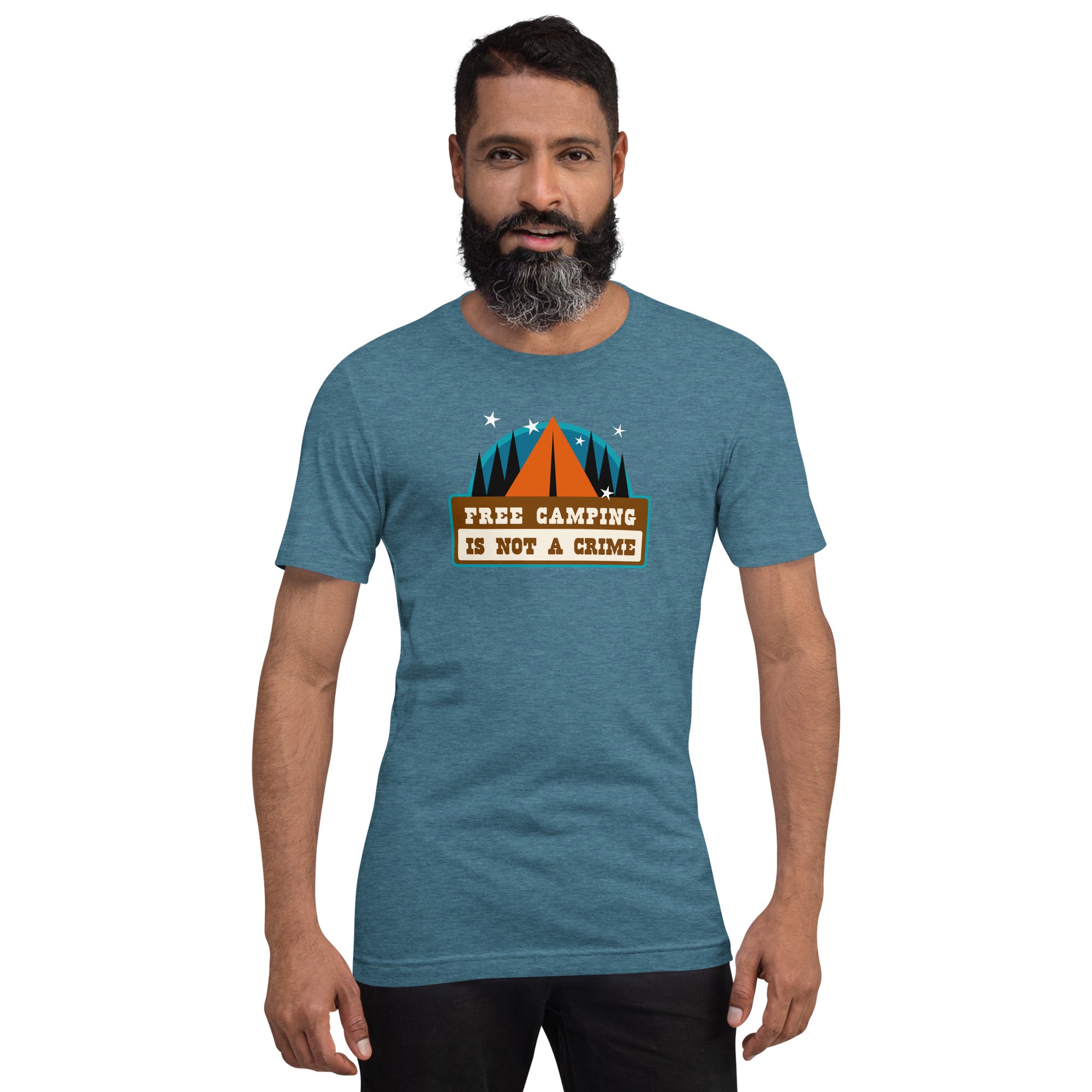 Unisex t-shirt Free camping is not a crime on dark heather colors