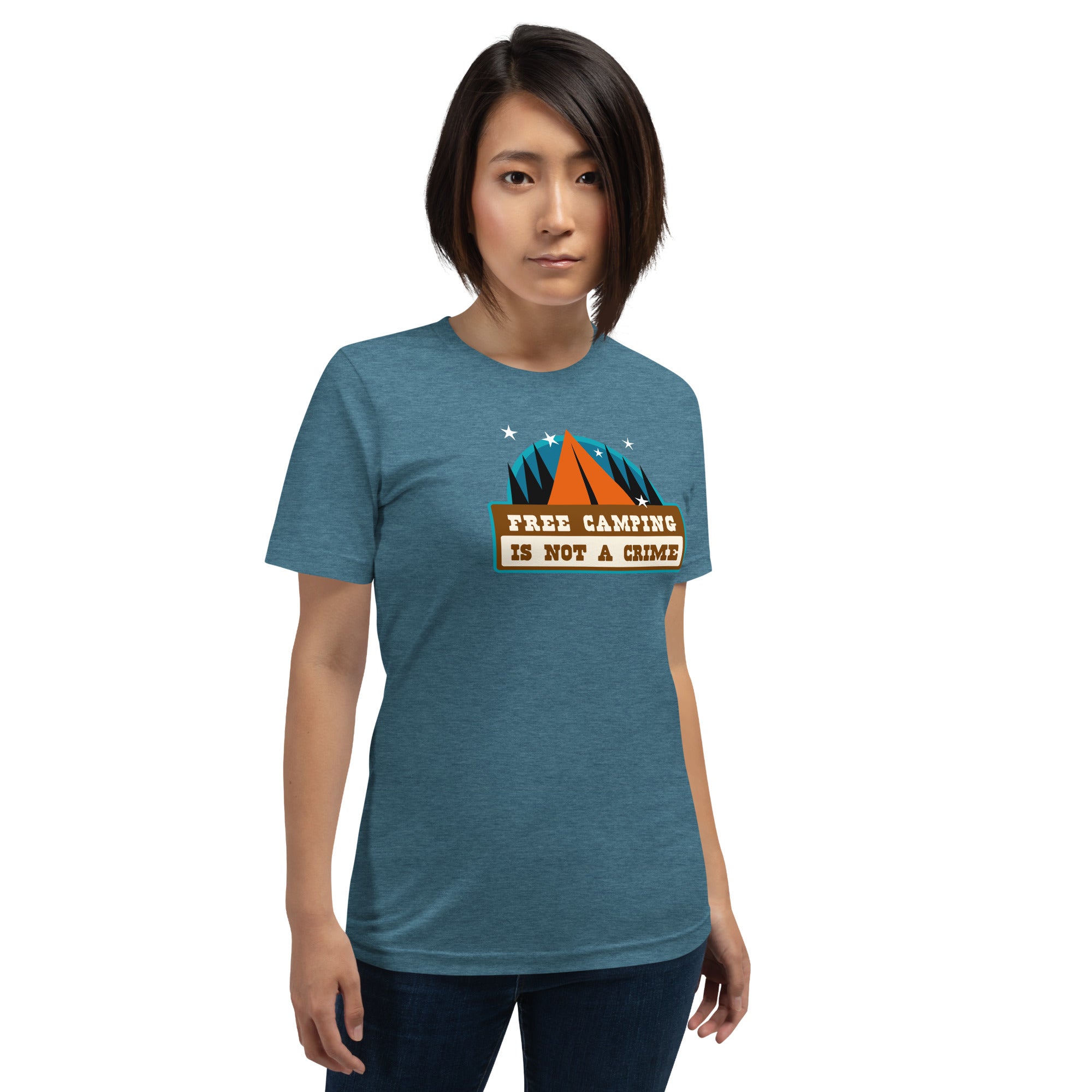 Unisex t-shirt Free camping is not a crime on dark heather colors