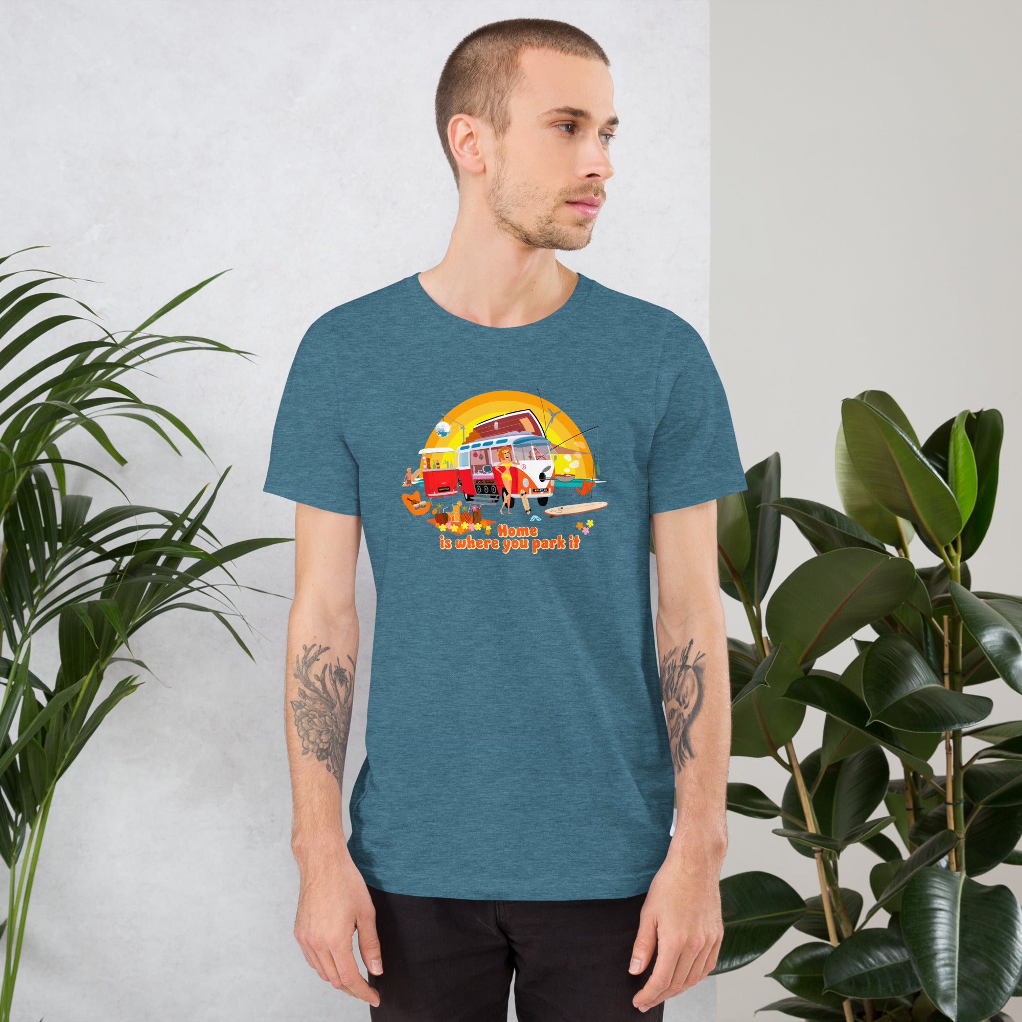 Unisex cotton t-shirt Ultra Combi on dark heather colors