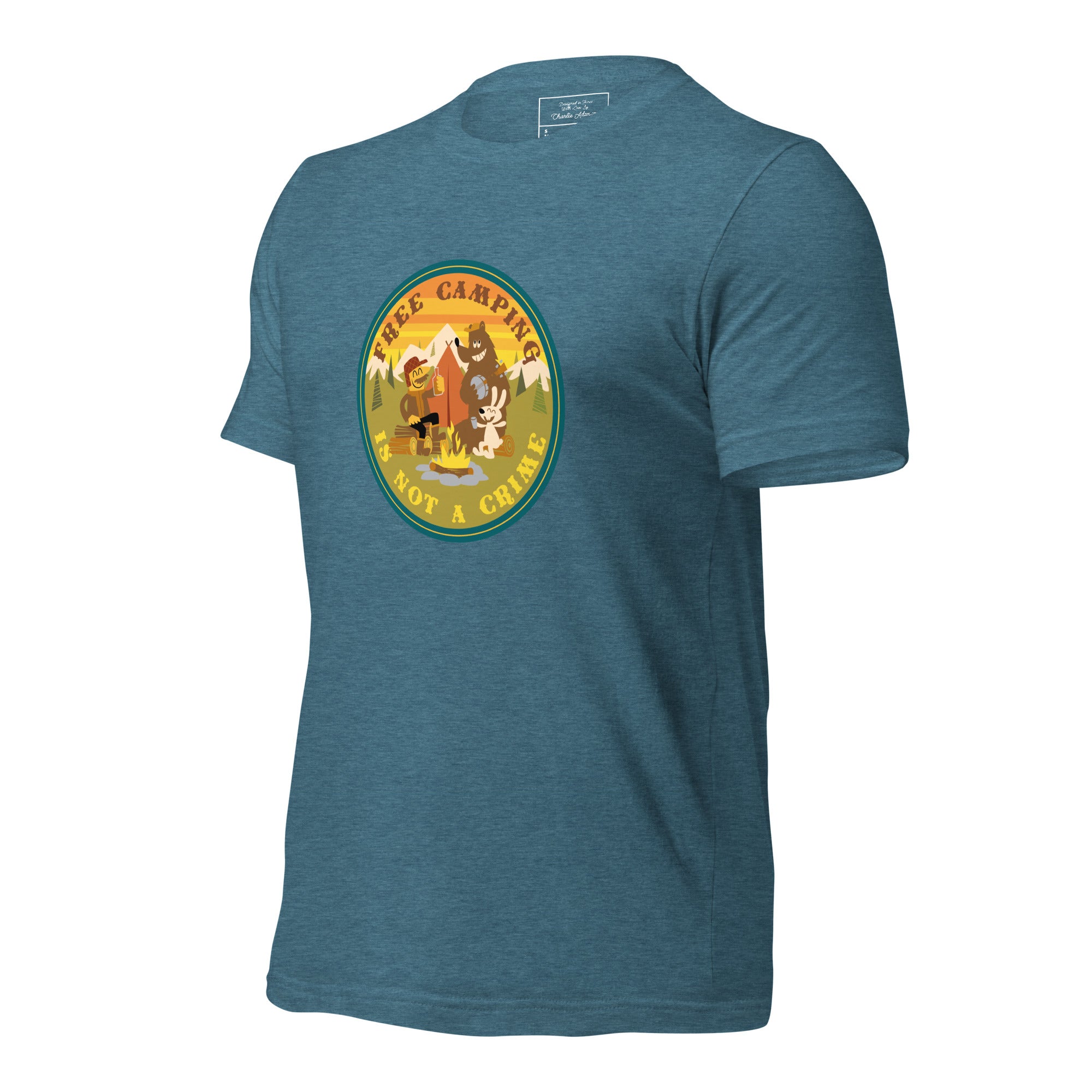 Unisex t-shirt Free Camping is not a crime on dark heather colors
