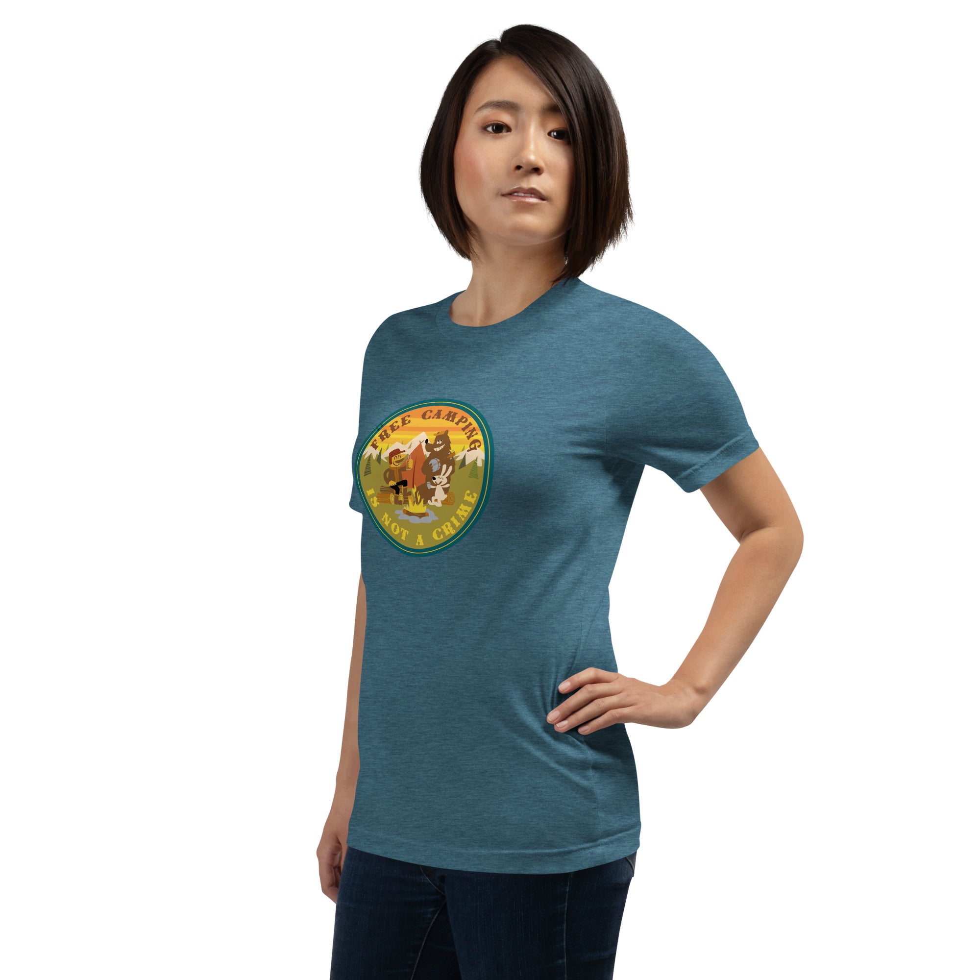 Unisex t-shirt Free Camping is not a crime on dark heather colors