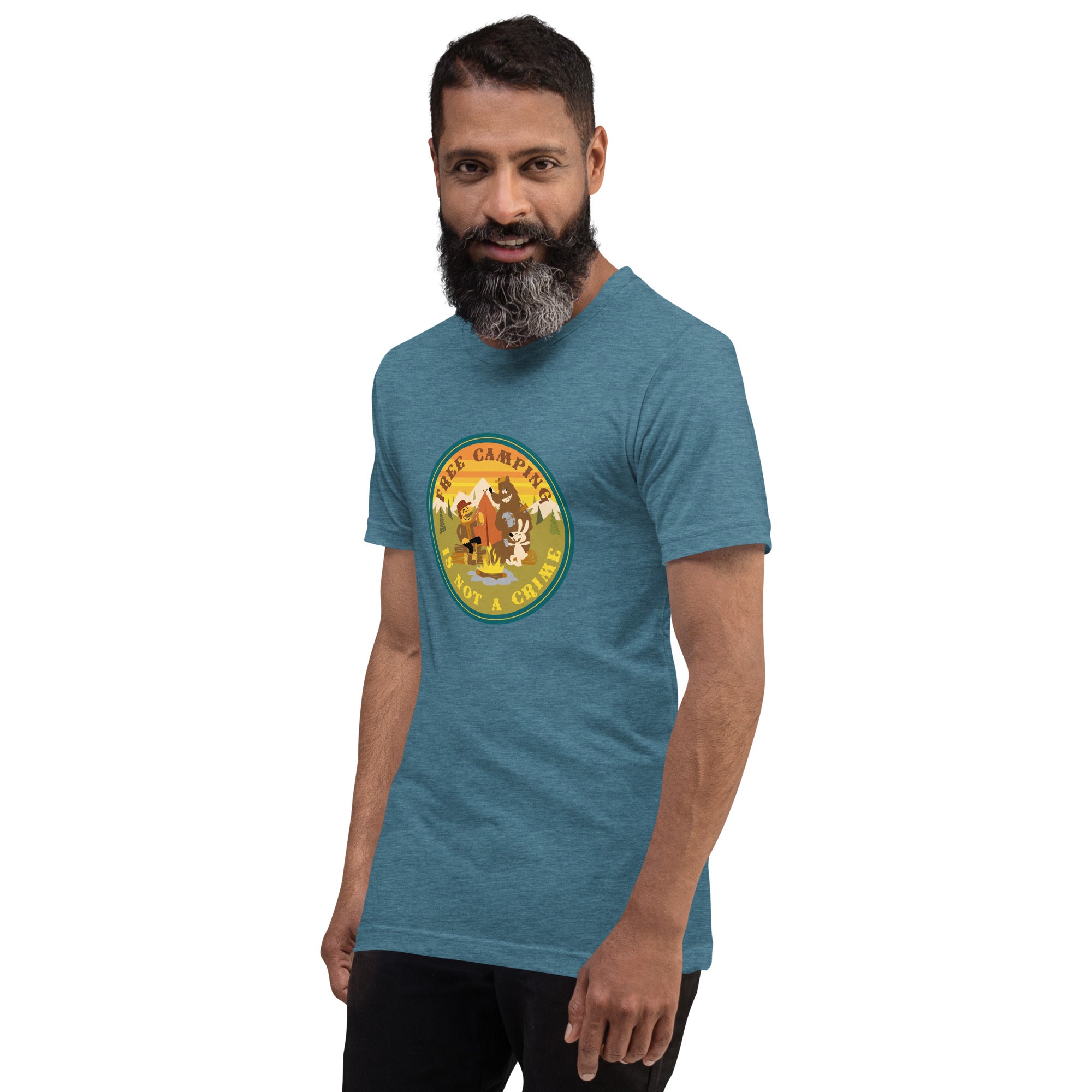 Unisex t-shirt Free Camping is not a crime on dark heather colors