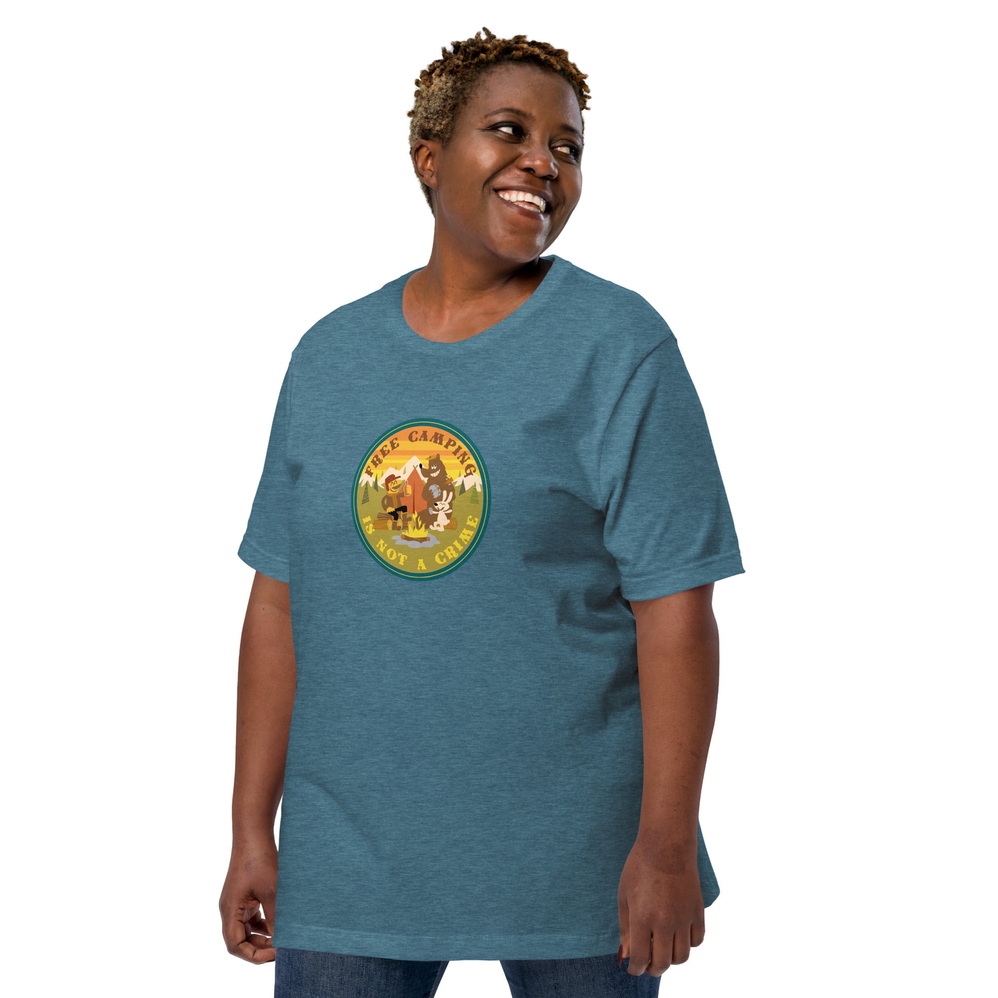 Unisex t-shirt Free Camping is not a crime on dark heather colors