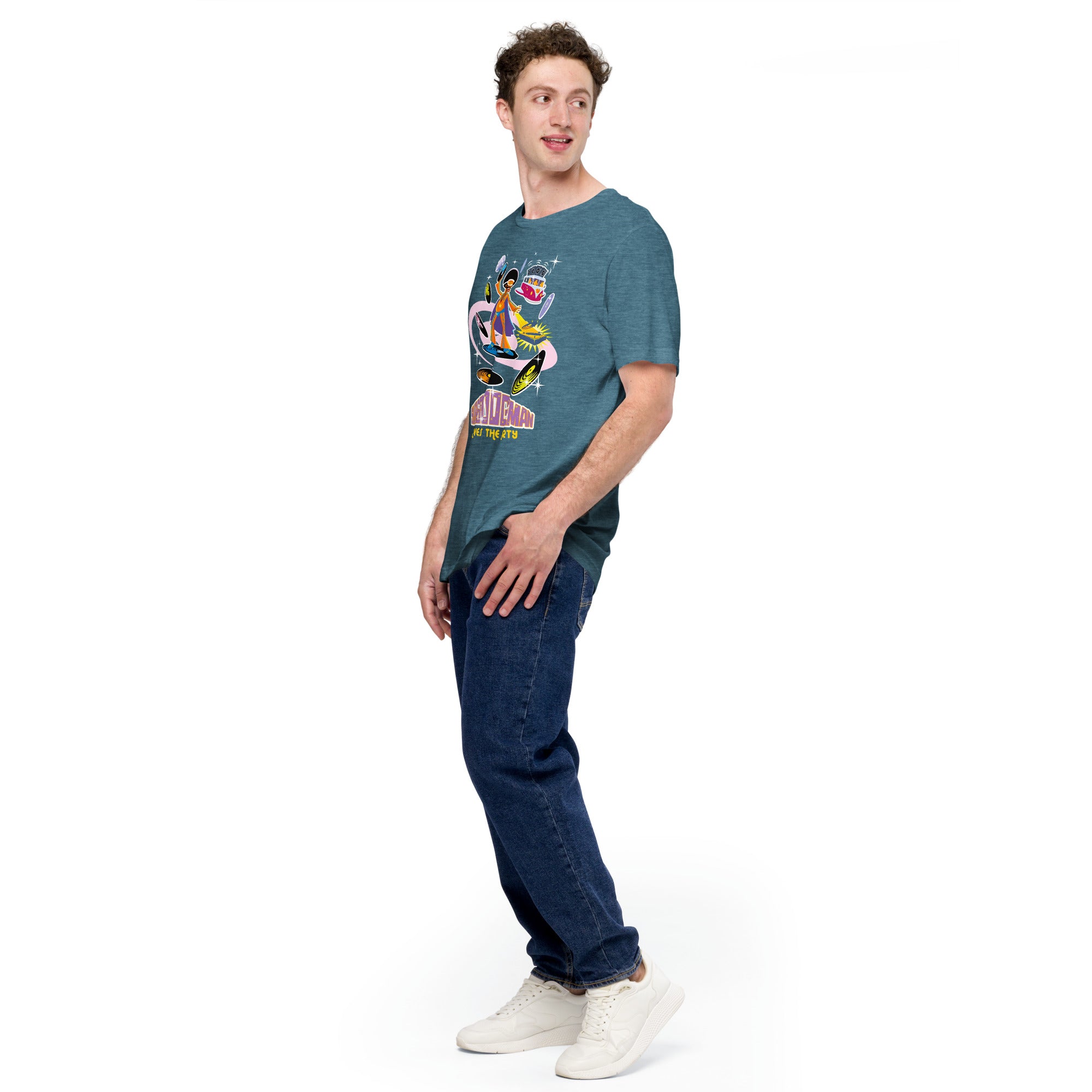 Unisex t-shirt Superboogieman saves the Party on dark heather colors