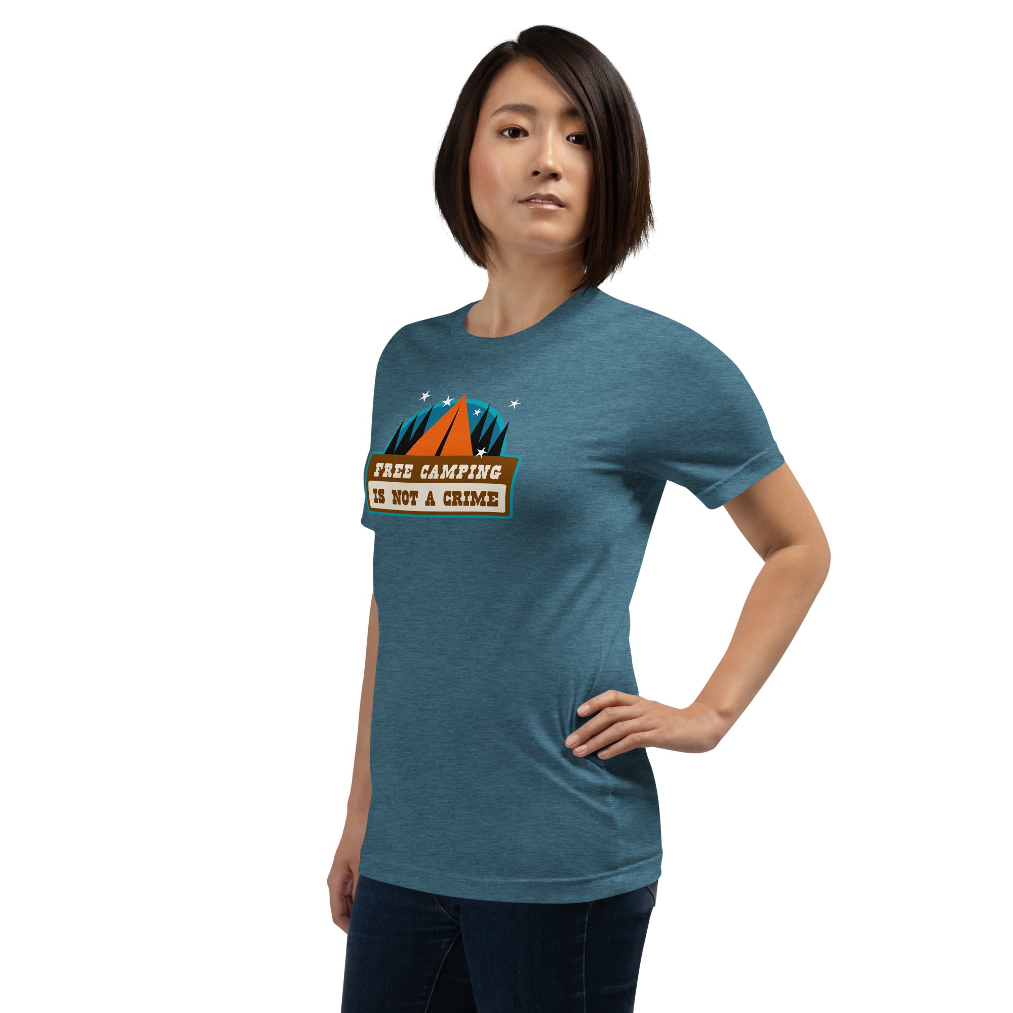 Unisex t-shirt Free camping is not a crime on dark heather colors