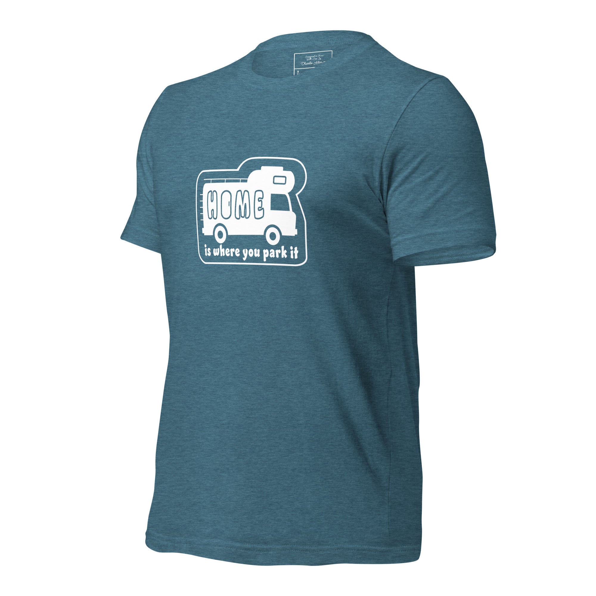 Unisex cotton t-shirt Bold Camper Van on dark heather colors
