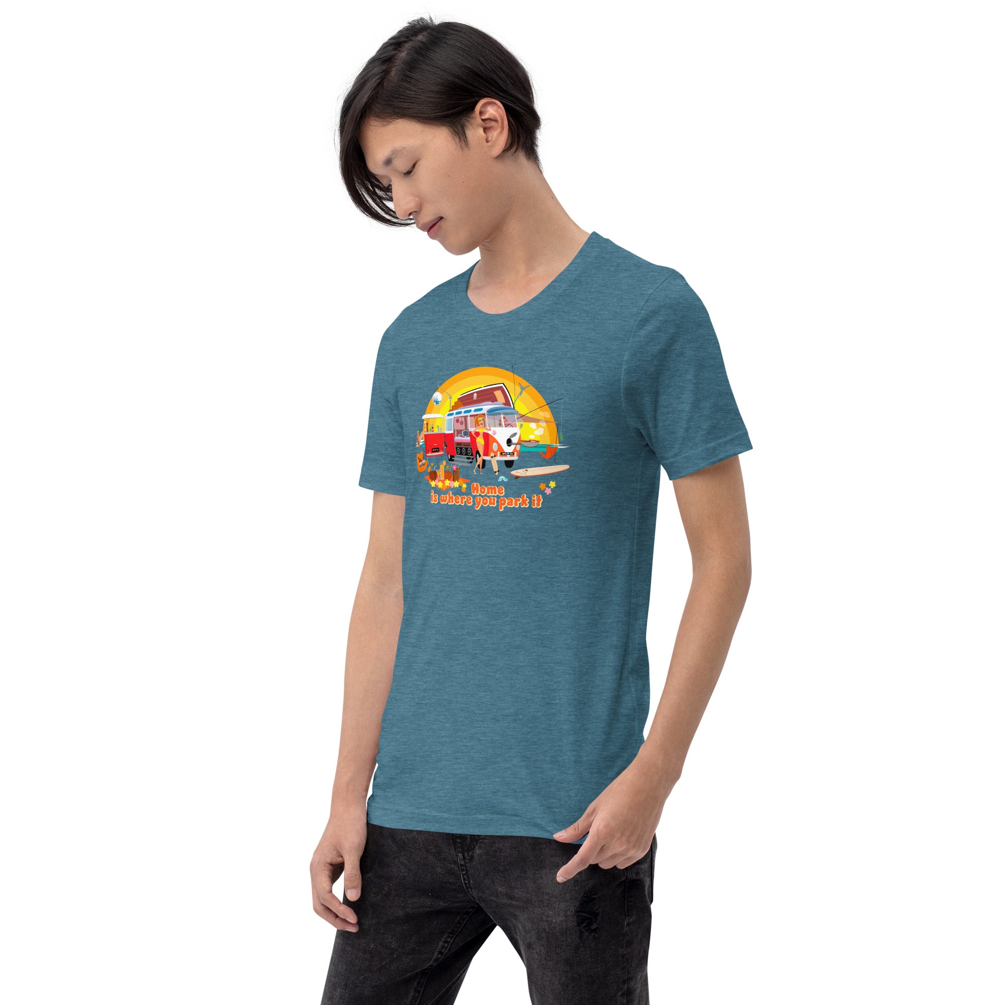 Unisex cotton t-shirt Ultra Combi on dark heather colors