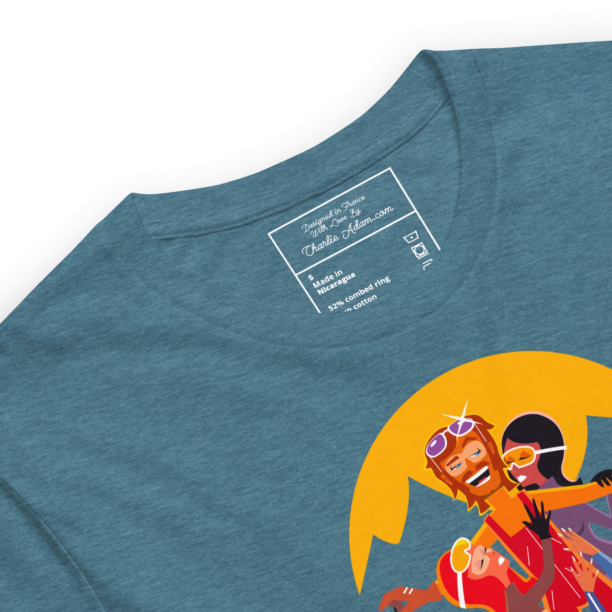 Unisex t-shirt Love instructor First lesson free on dark heather colors