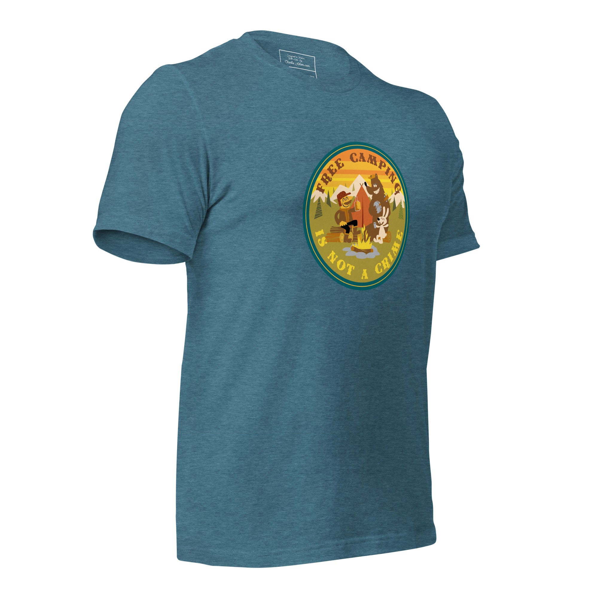 Unisex t-shirt Free Camping is not a crime on dark heather colors