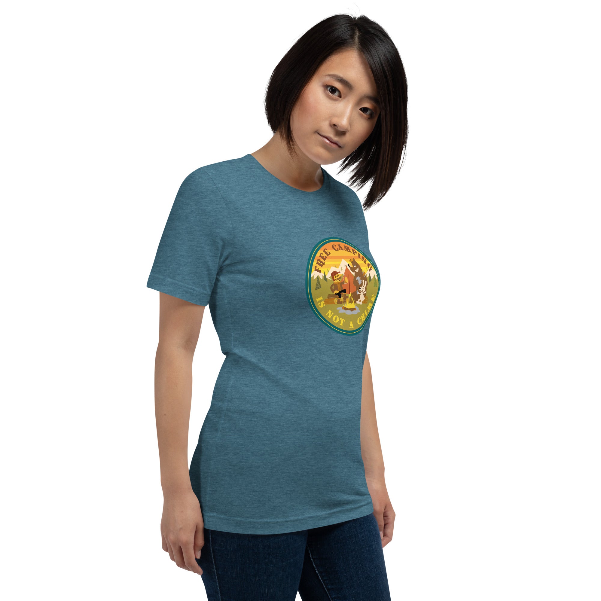 Unisex t-shirt Free Camping is not a crime on dark heather colors