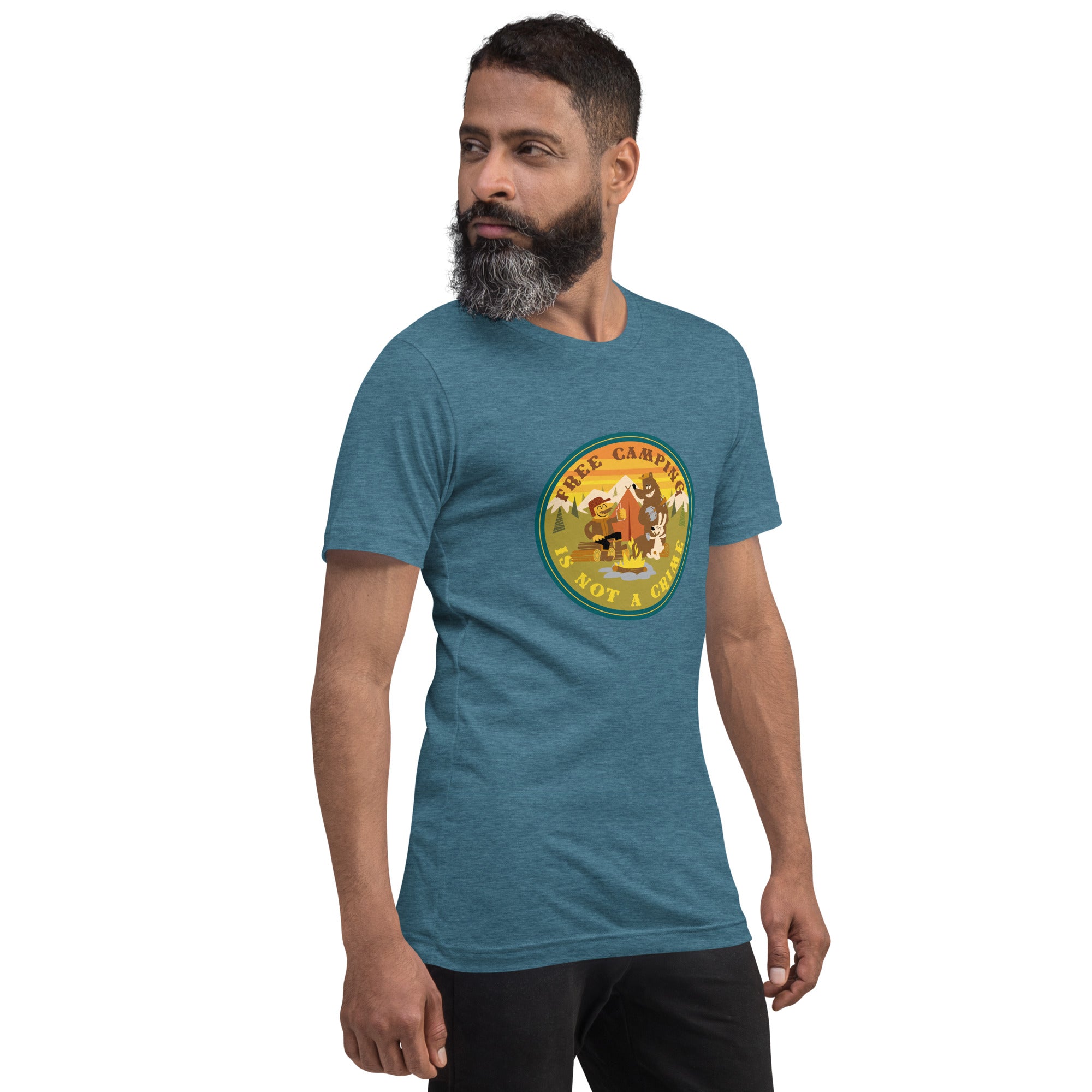 Unisex t-shirt Free Camping is not a crime on dark heather colors