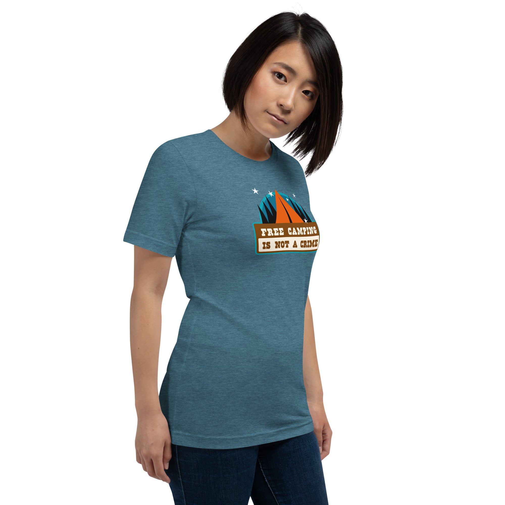Unisex t-shirt Free camping is not a crime on dark heather colors