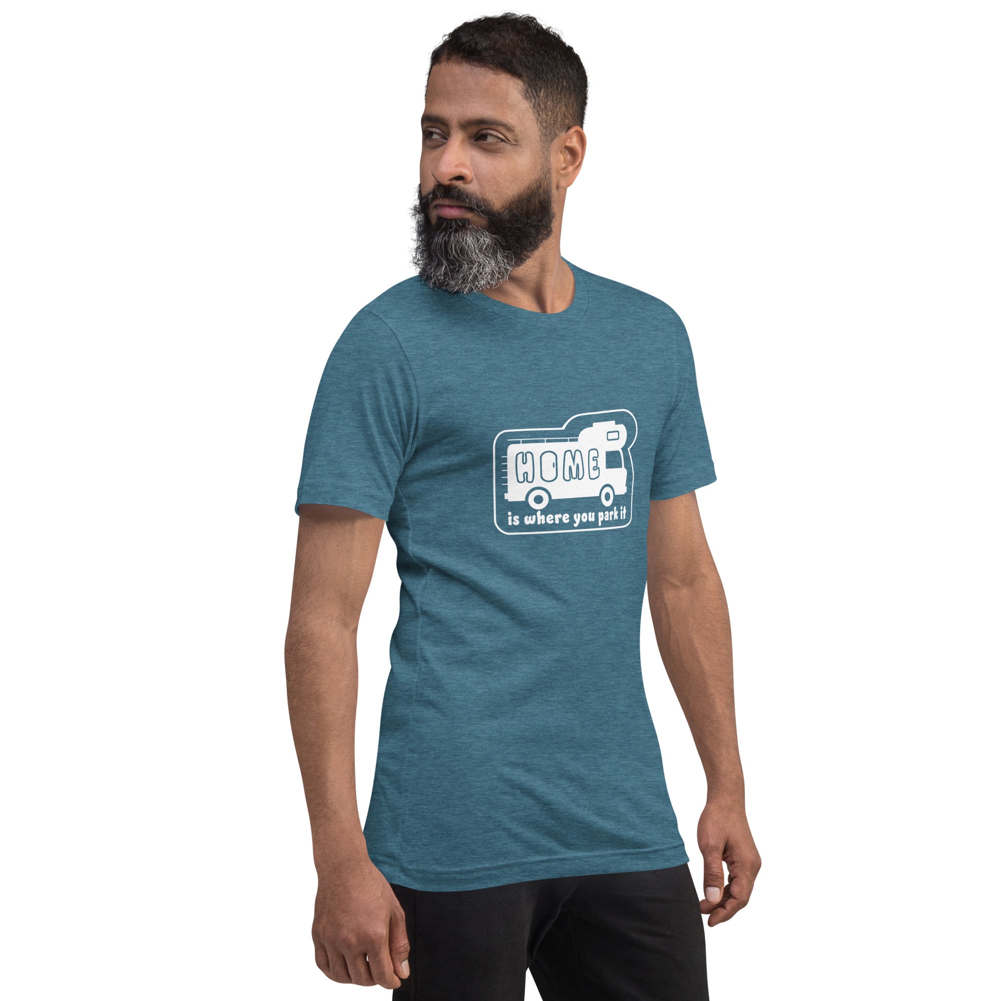 Unisex cotton t-shirt Bold Camper Van on dark heather colors