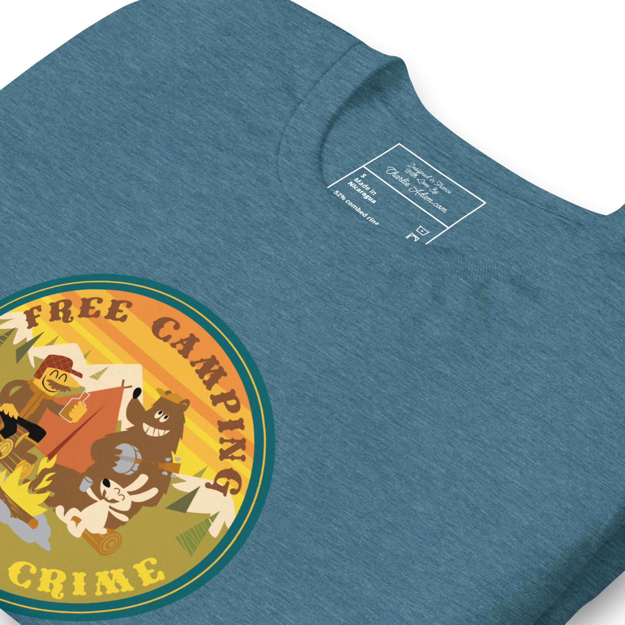 Unisex t-shirt Free Camping is not a crime on dark heather colors