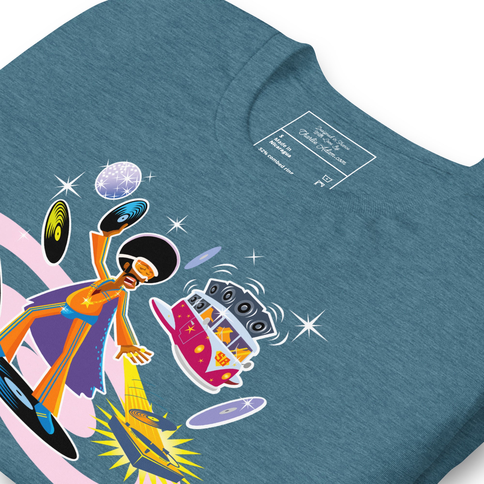 Unisex t-shirt Superboogieman saves the Party on dark heather colors