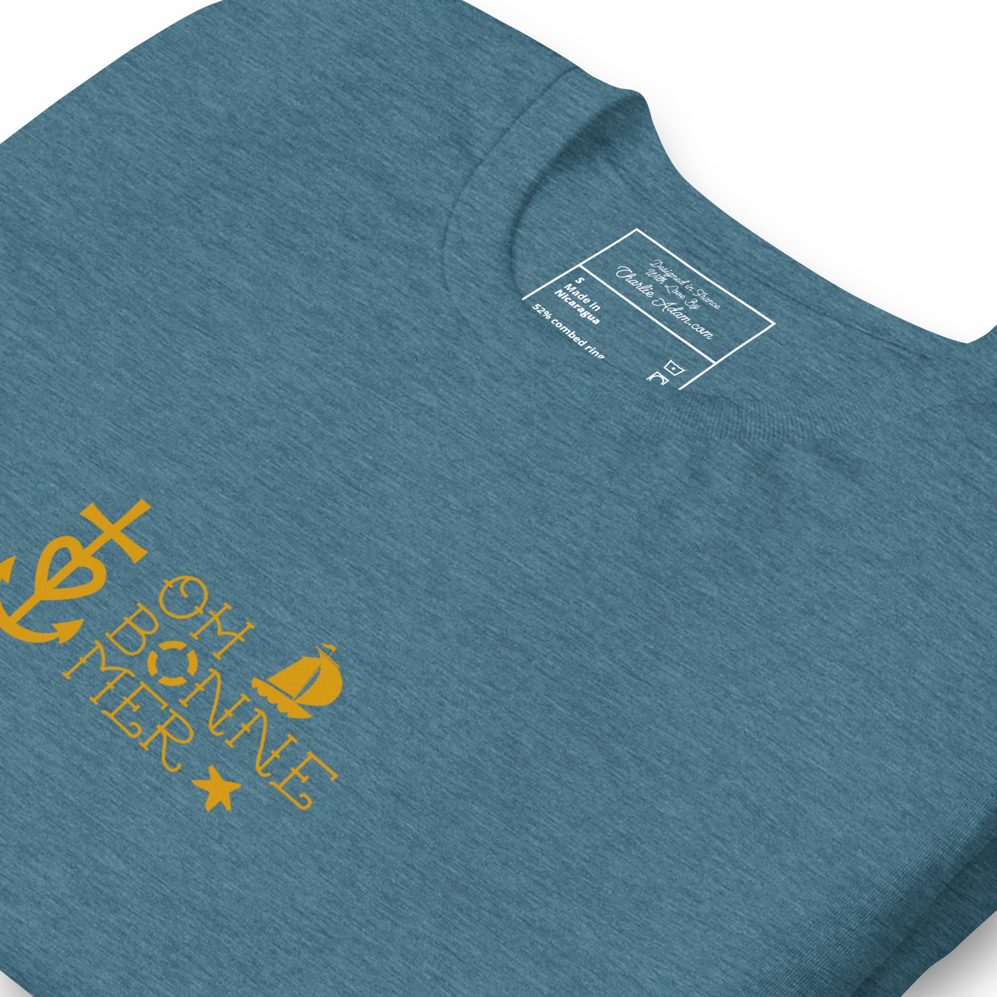 Unisex cotton t-shirt Oh Bonne Mer 2 on dark heather colors