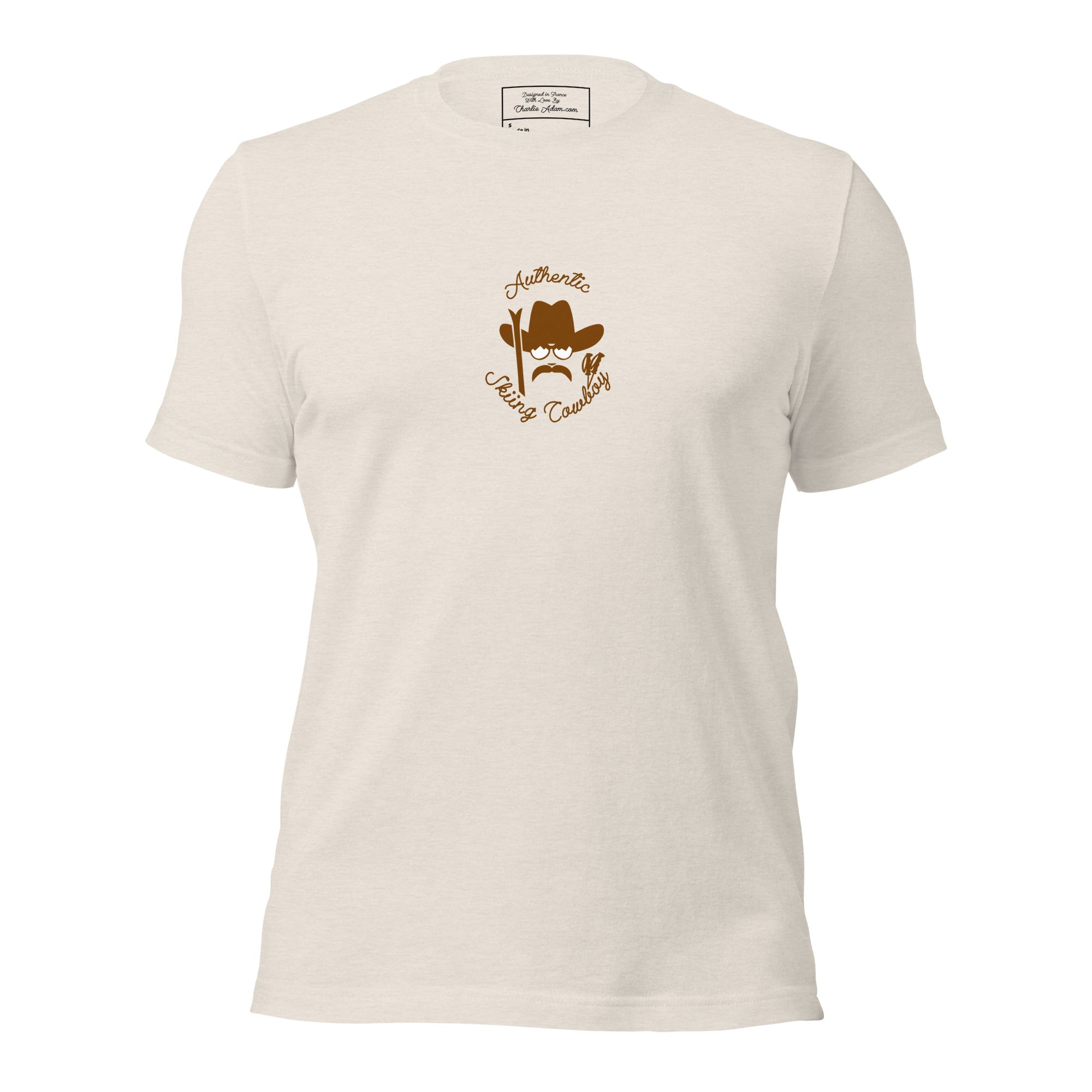 Unisex t-shirt Authentic Skiing Cowboy on heather colors