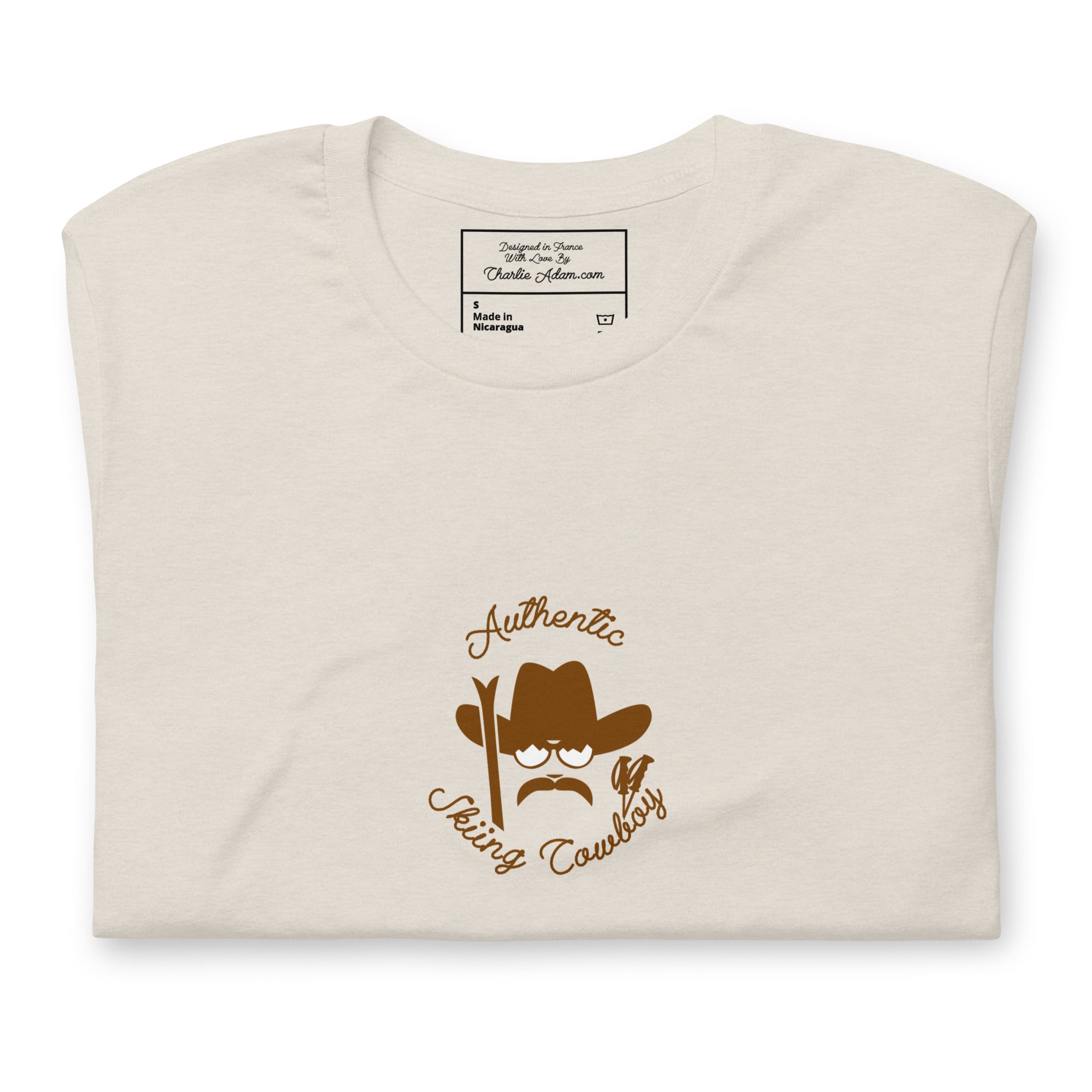 Unisex t-shirt Authentic Skiing Cowboy on heather colors
