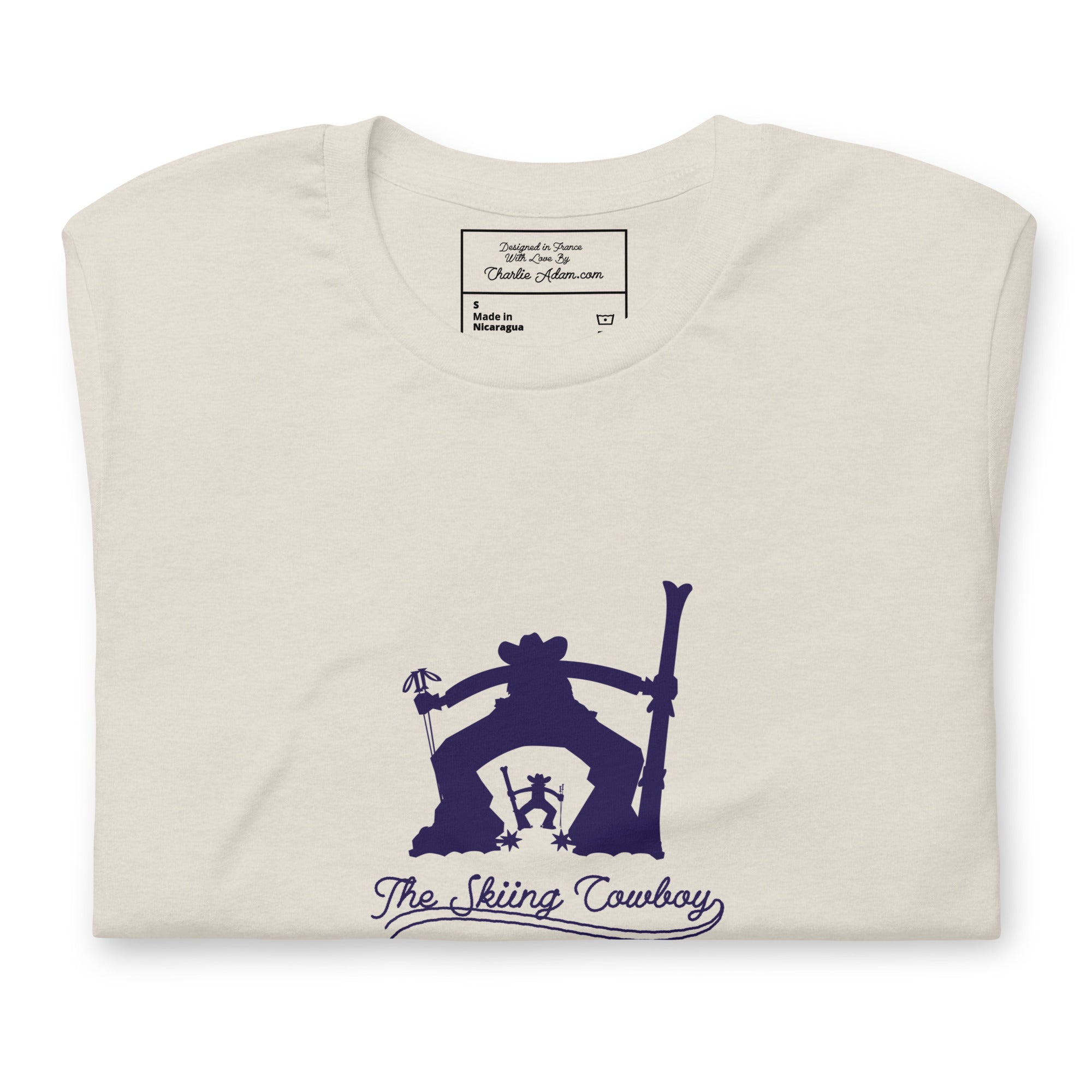 T-shirt en coton unisexe Ski Fight at OK Corral Silhouette sur couleurs chinées claires