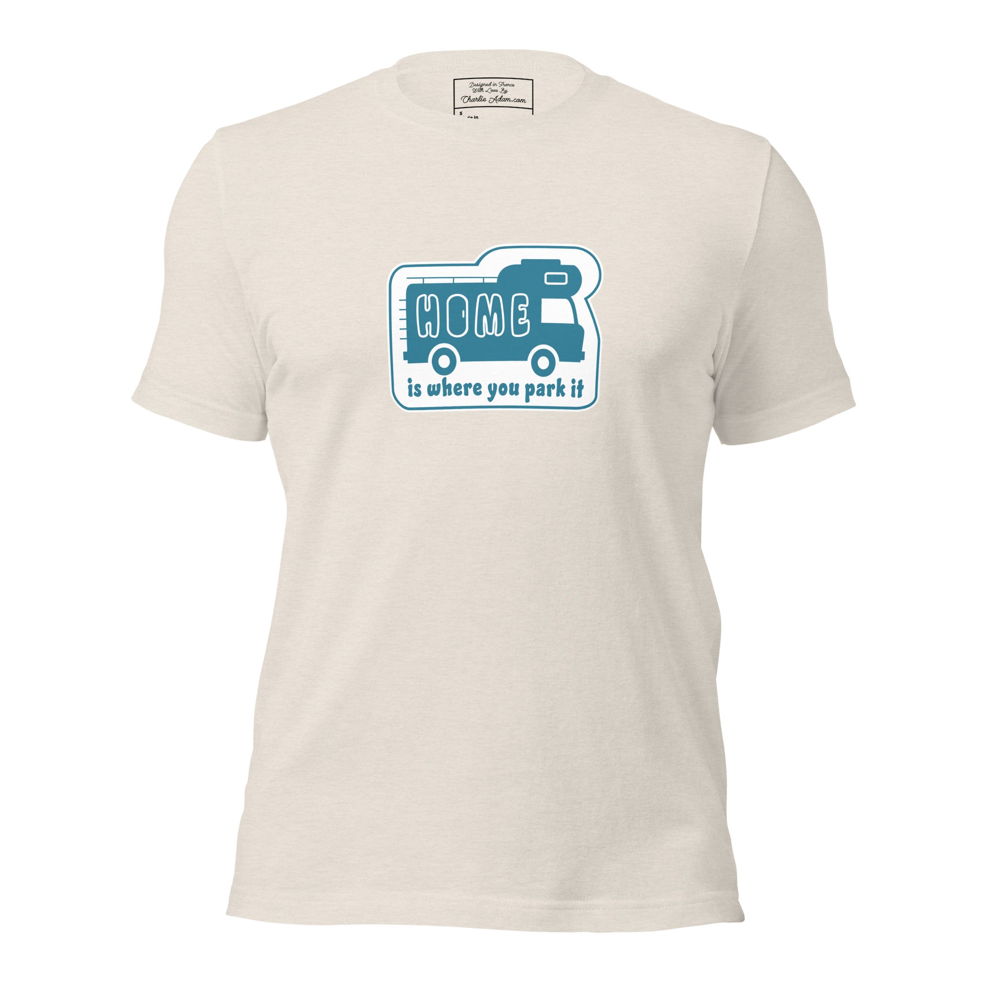 Unisex cotton t-shirt Bold Camper Van on light heather colors