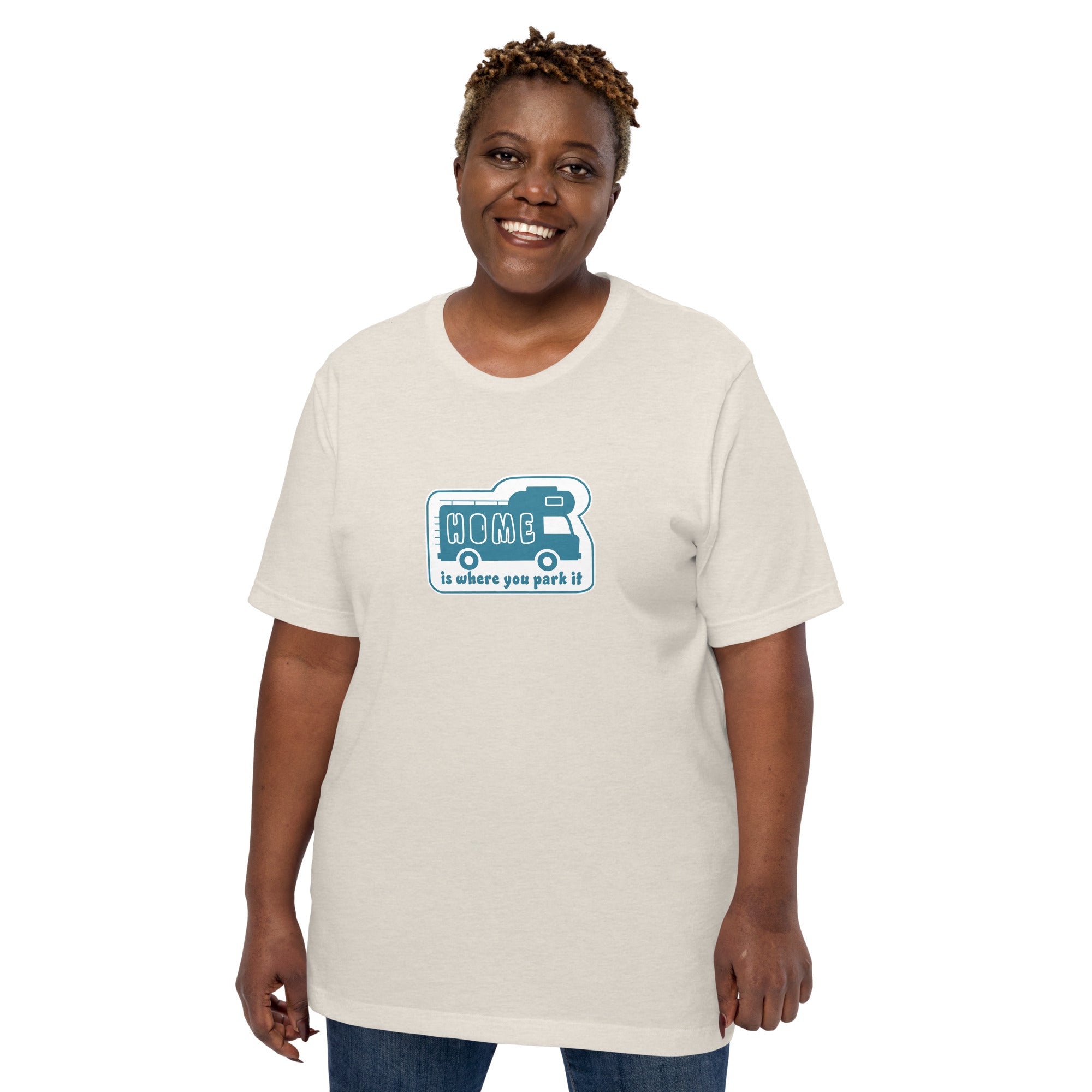 Unisex cotton t-shirt Bold Camper Van on light heather colors