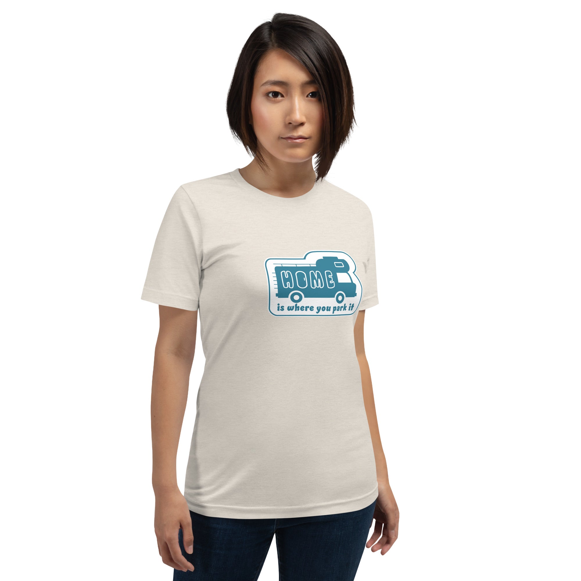 Unisex cotton t-shirt Bold Camper Van on light heather colors