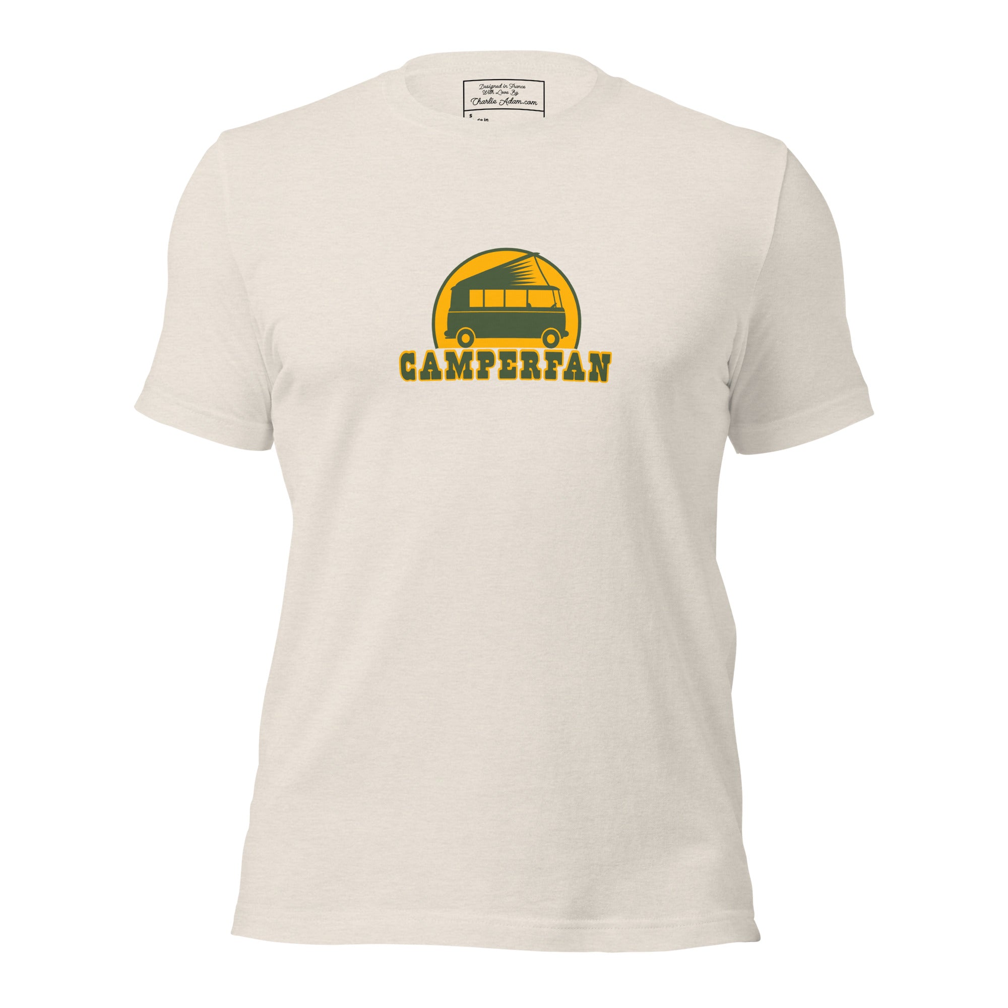 Unisex t-shirt Camperfan on light heather colors