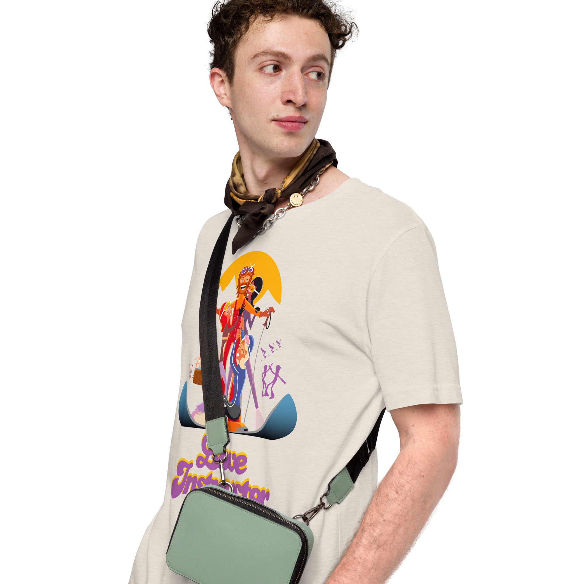 T-shirt en coton unisexe Love instructor First lesson free sur couleurs chinées claires