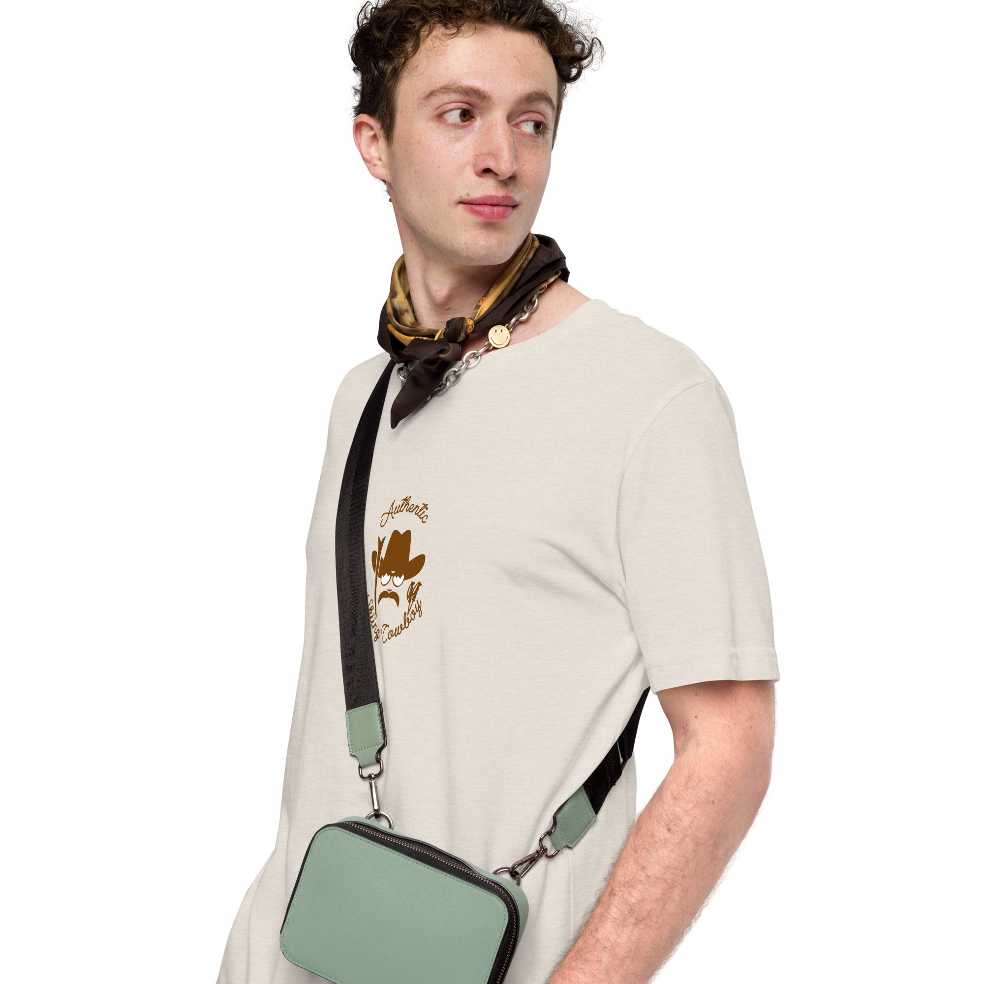 Unisex t-shirt Authentic Skiing Cowboy on heather colors