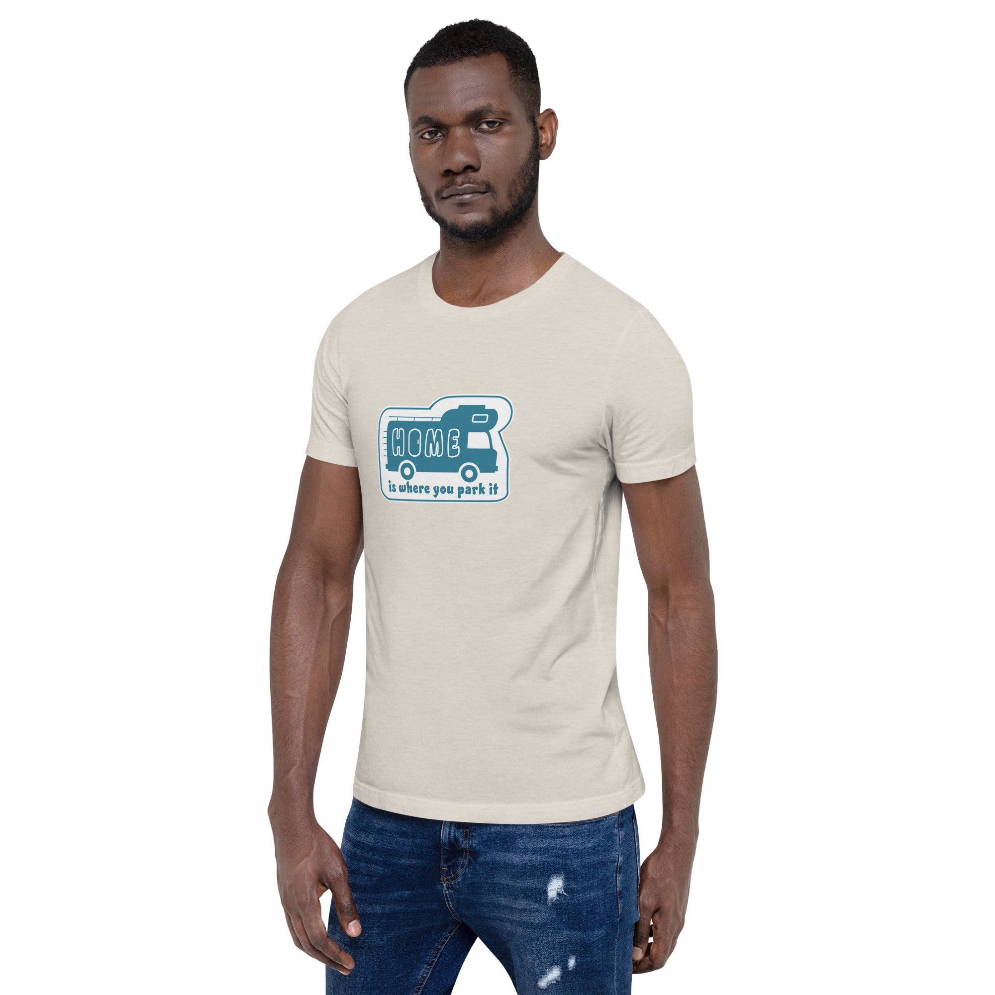 Unisex cotton t-shirt Bold Camper Van on light heather colors