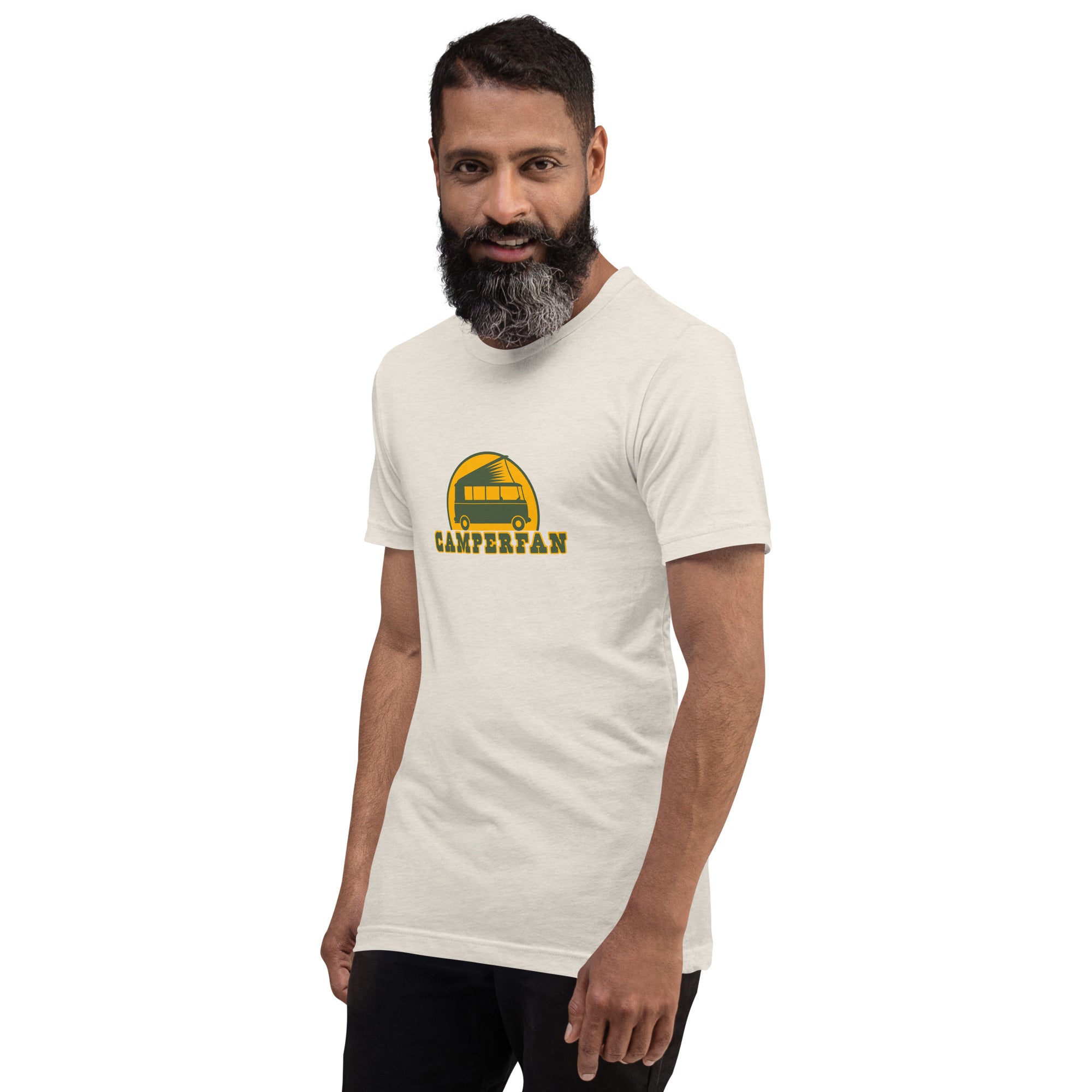 Unisex t-shirt Camperfan on light heather colors