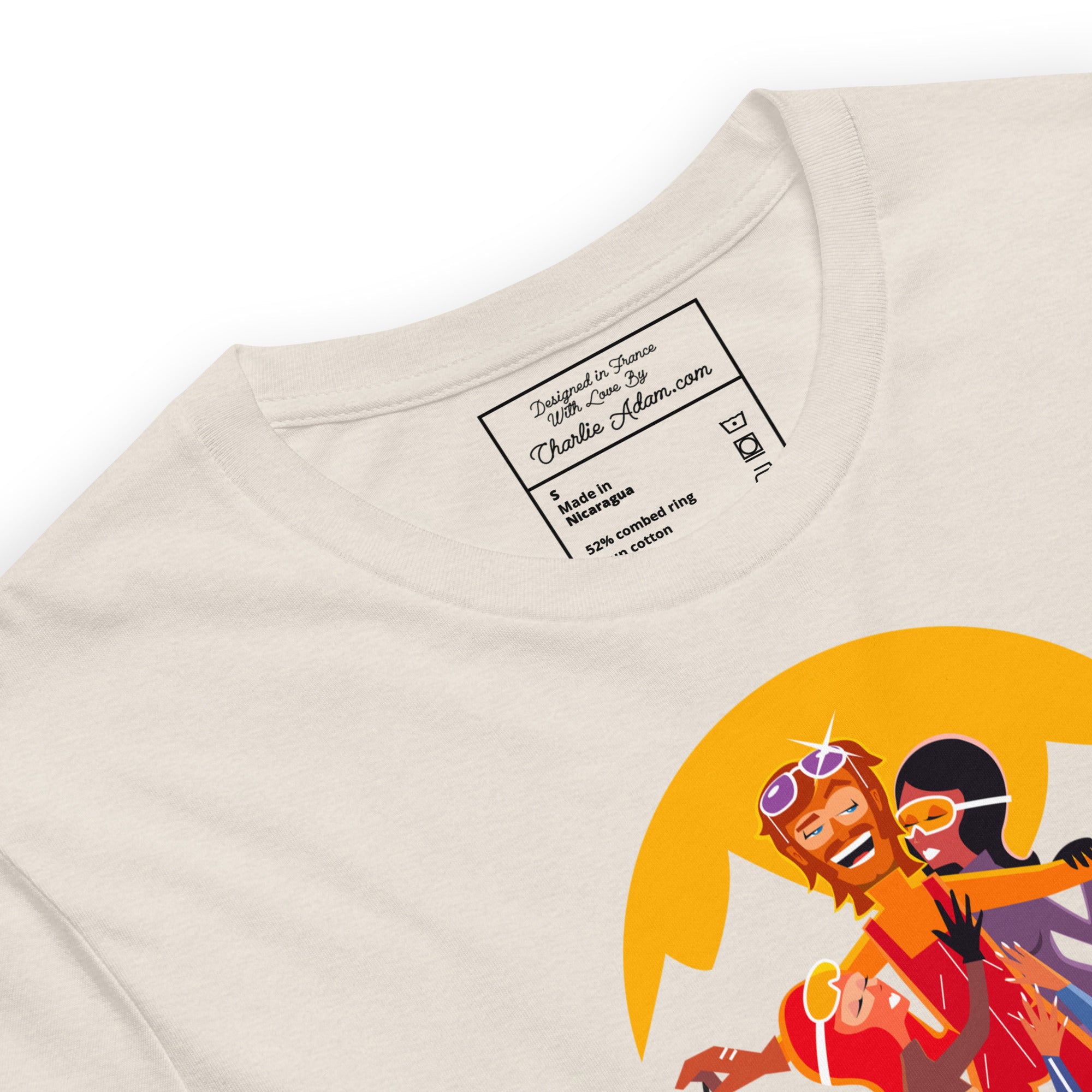 T-shirt en coton unisexe Love instructor First lesson free sur couleurs chinées claires