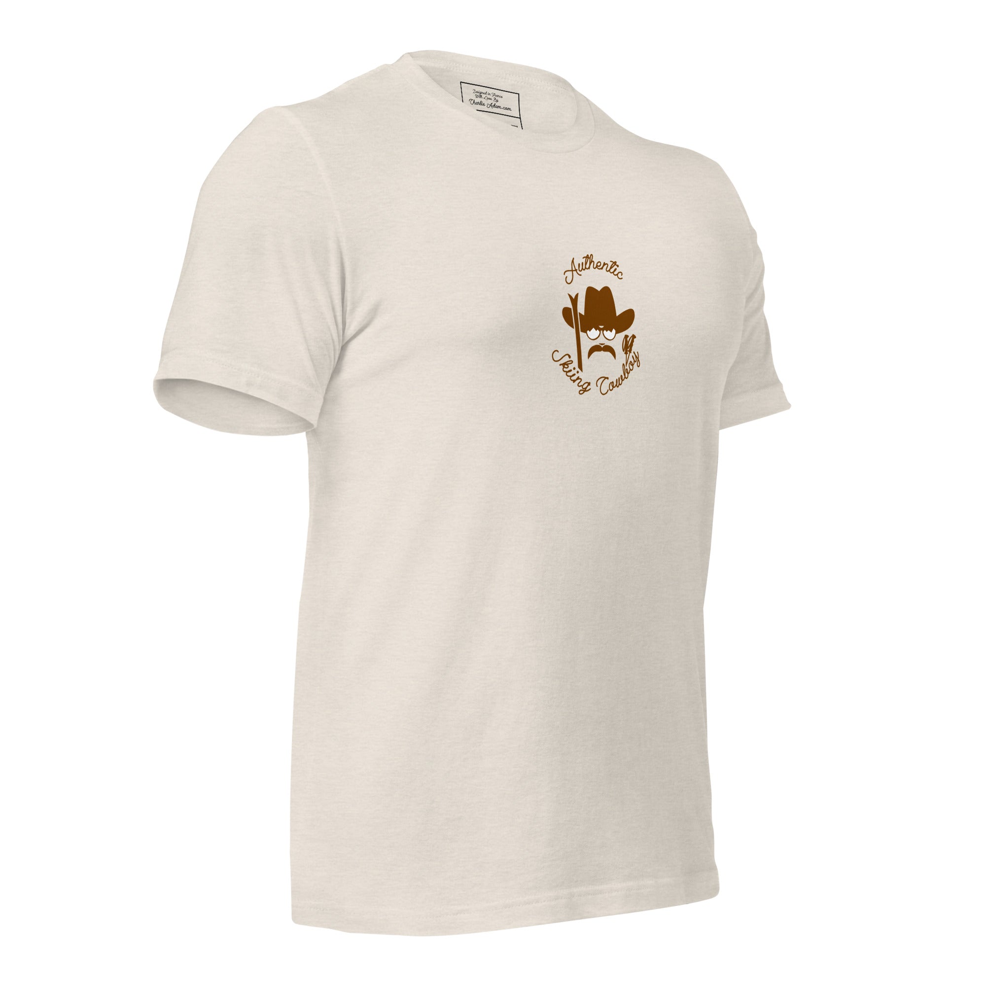 Unisex t-shirt Authentic Skiing Cowboy on heather colors