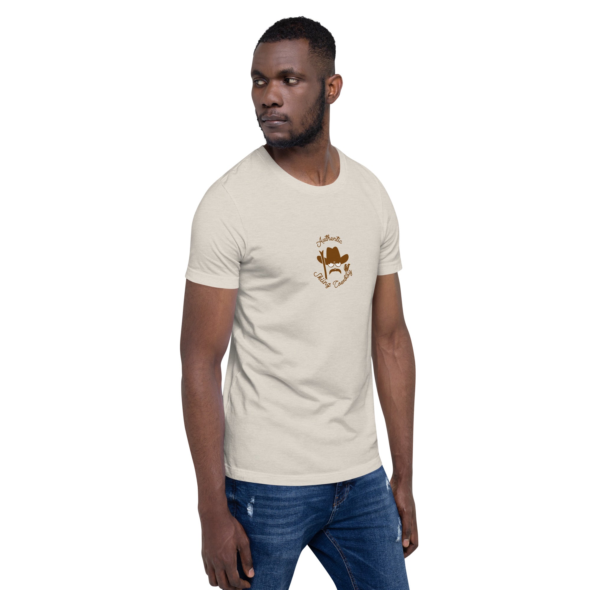 Unisex t-shirt Authentic Skiing Cowboy on heather colors