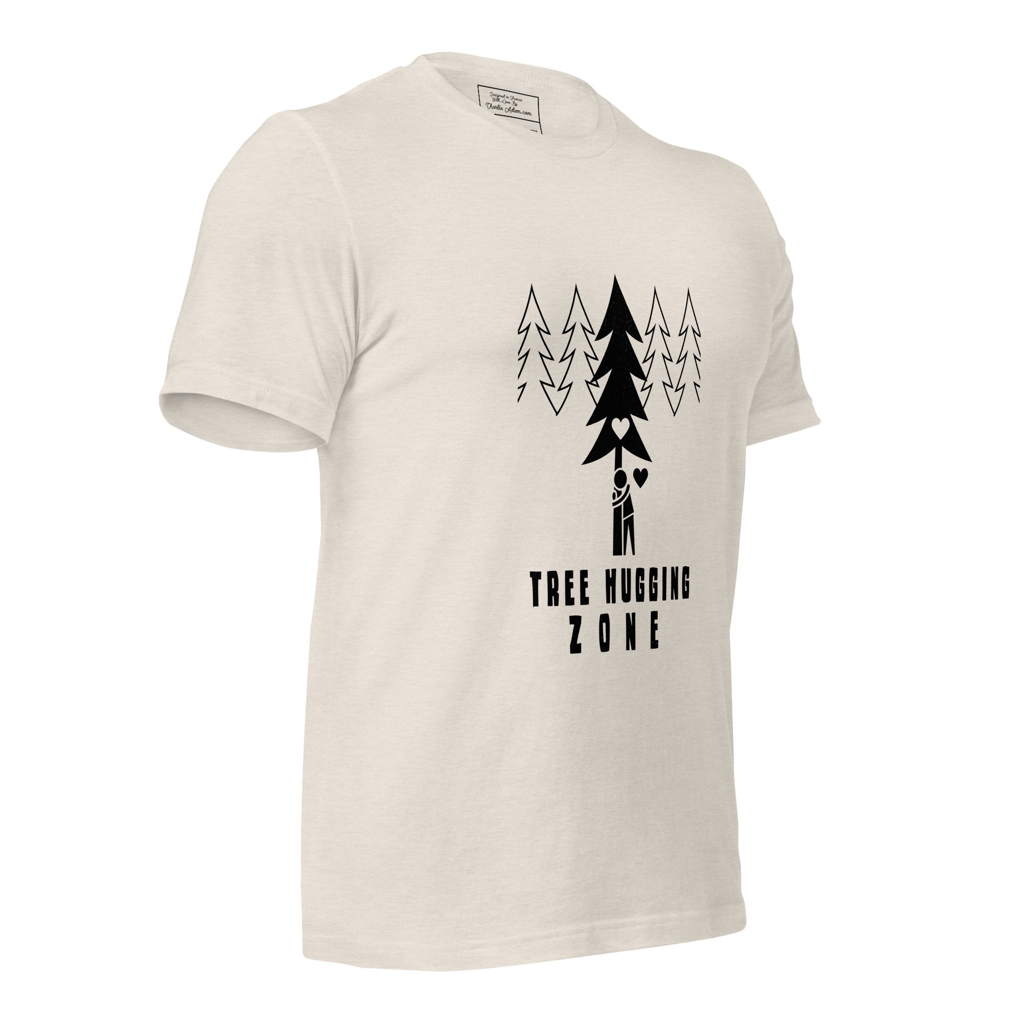 Unisex t-shirt Tree hugging zone on light heather colors