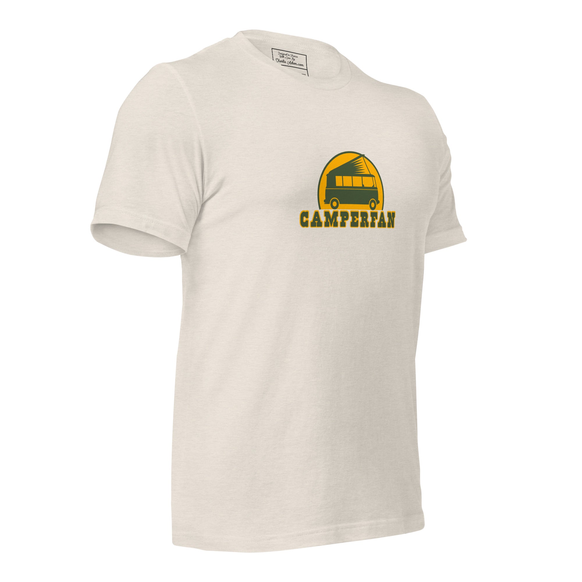Unisex t-shirt Camperfan on light heather colors