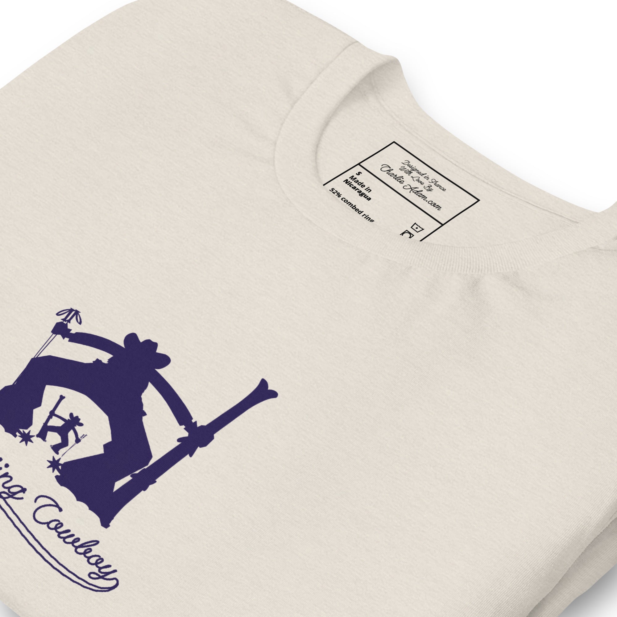 T-shirt en coton unisexe Ski Fight at OK Corral Silhouette sur couleurs chinées claires