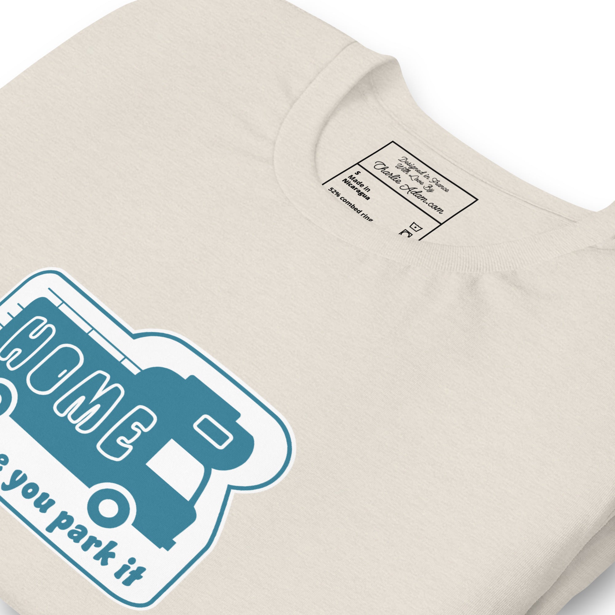 Unisex cotton t-shirt Bold Camper Van on light heather colors