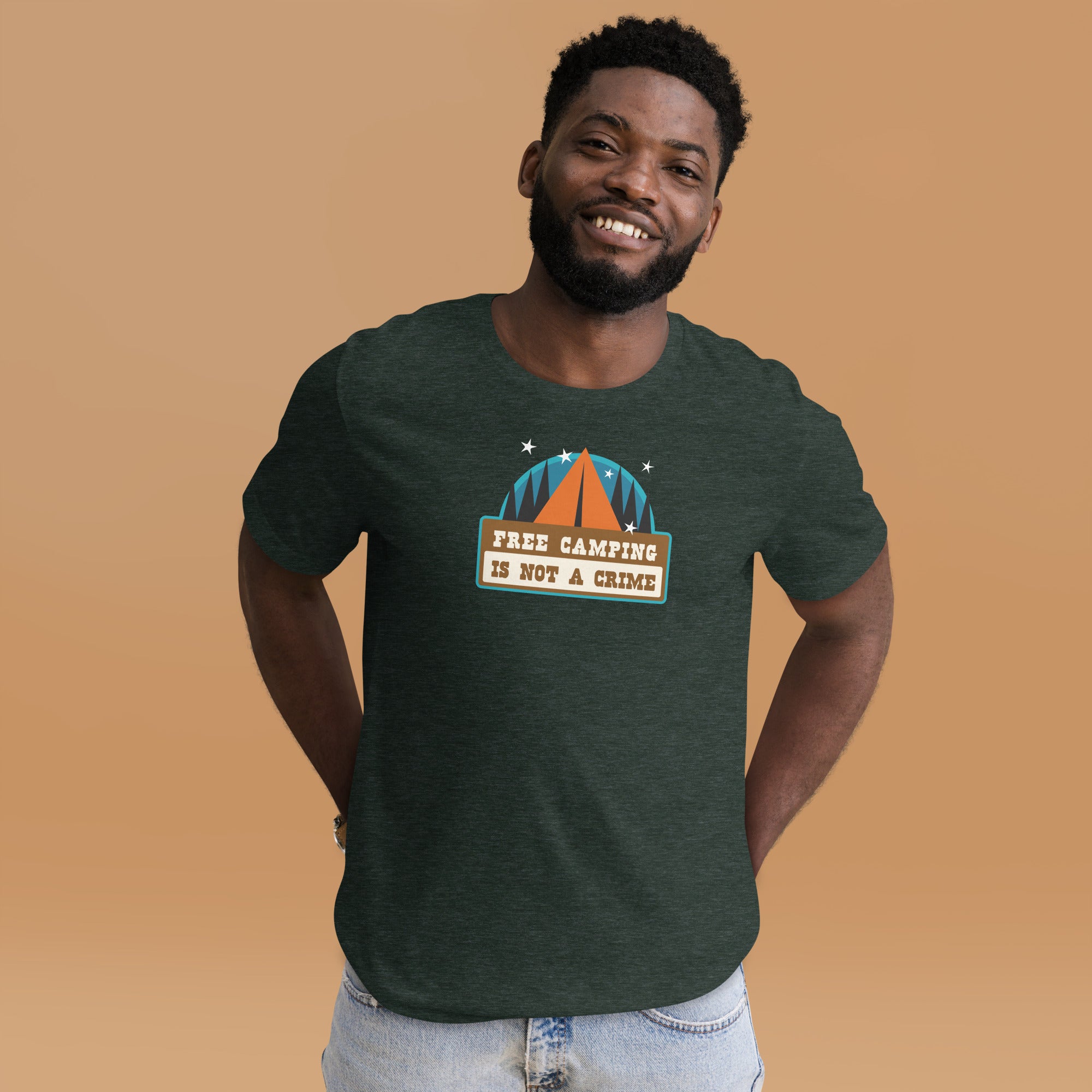Unisex t-shirt Free camping is not a crime on dark heather colors