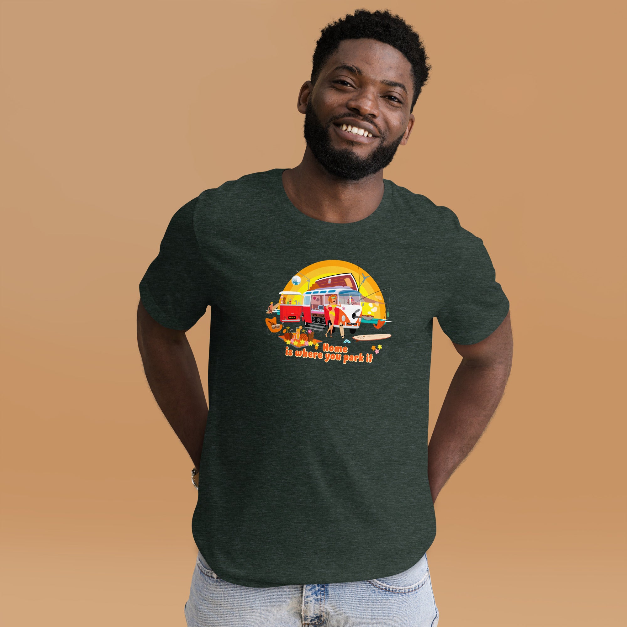 Unisex cotton t-shirt Ultra Combi on dark heather colors