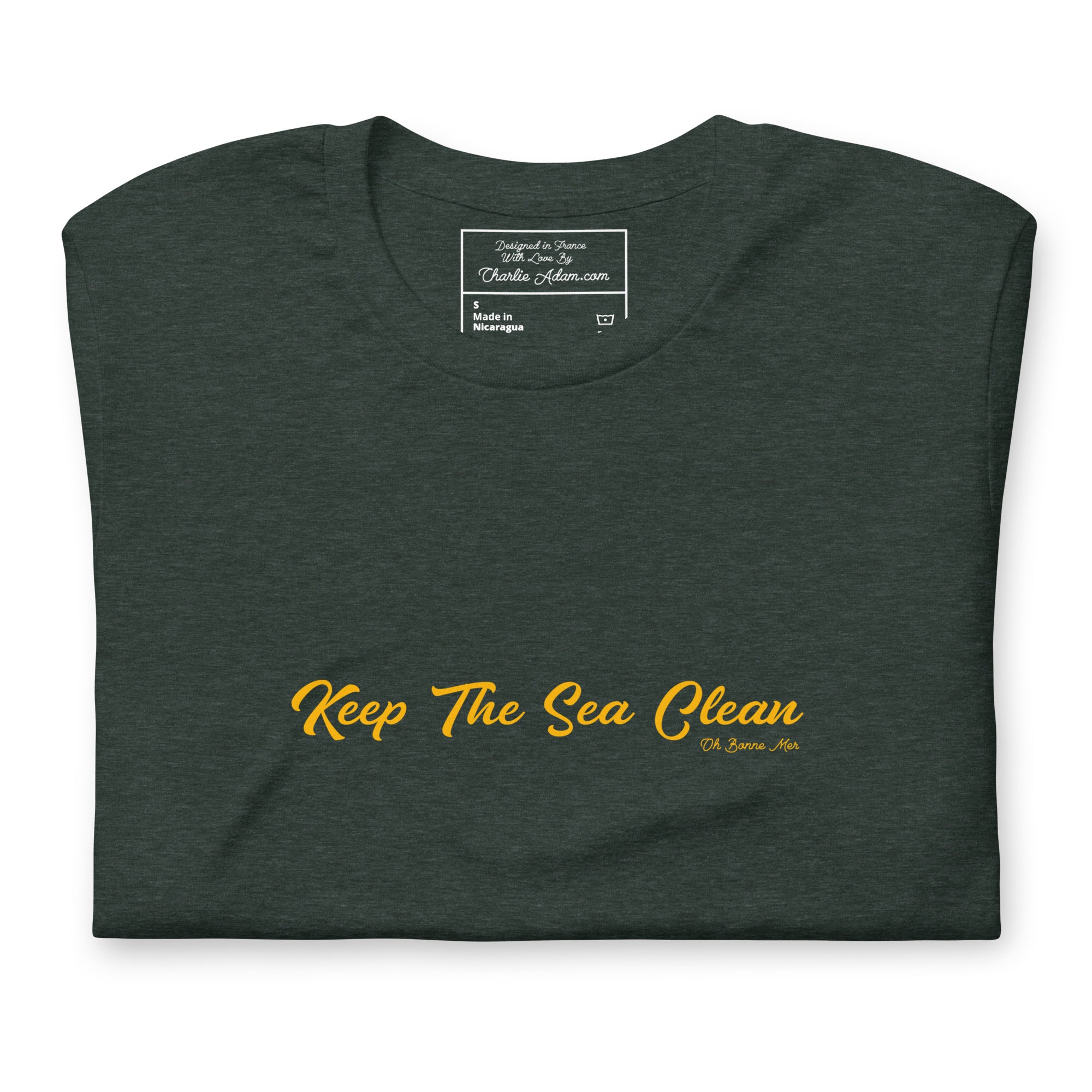 T-shirt en coton unisexe Keep The Sea Clean sur fonds chinés foncés