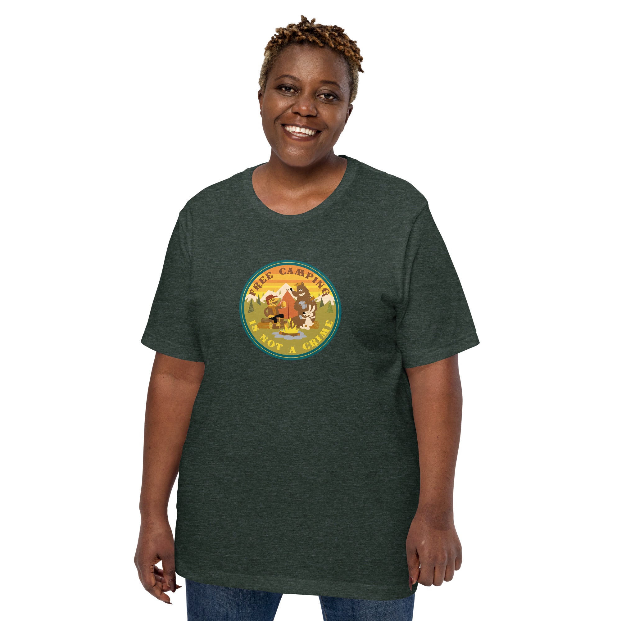 Unisex t-shirt Free Camping is not a crime on dark heather colors