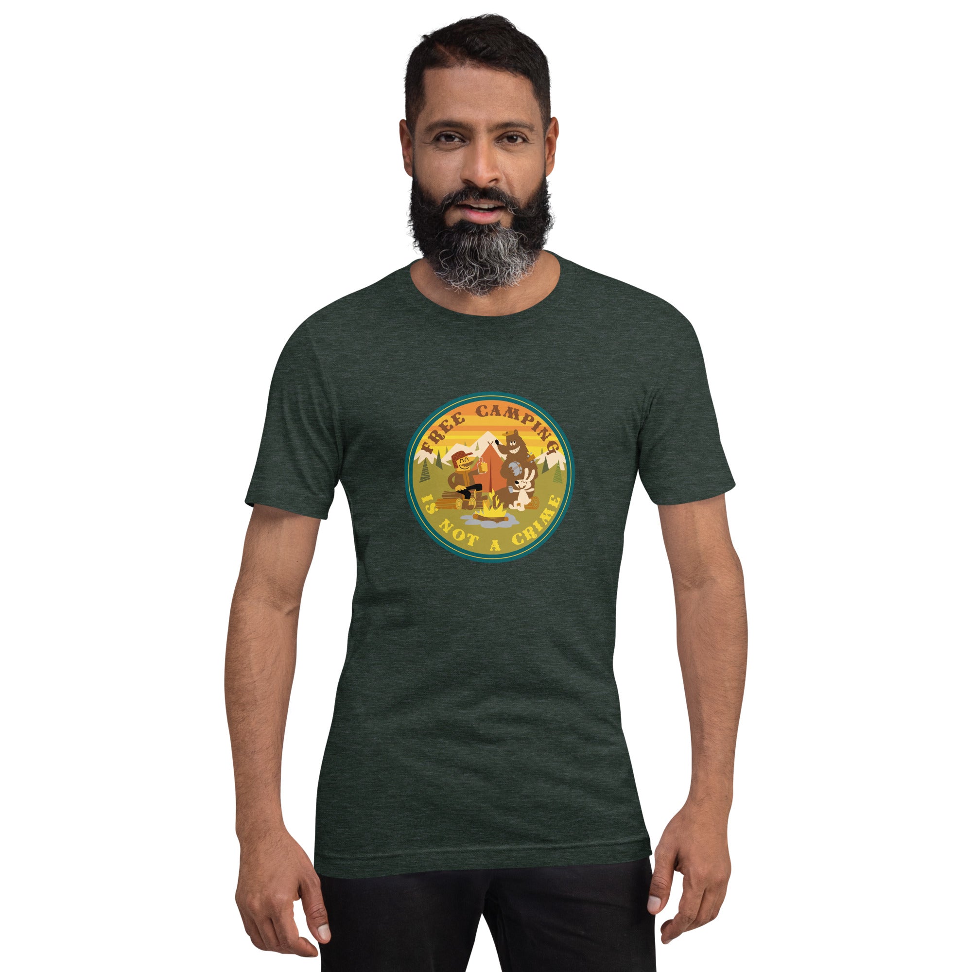 Unisex t-shirt Free Camping is not a crime on dark heather colors
