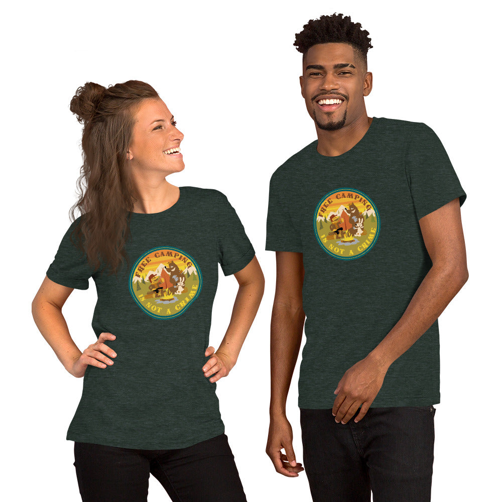Unisex t-shirt Free Camping is not a crime on dark heather colors