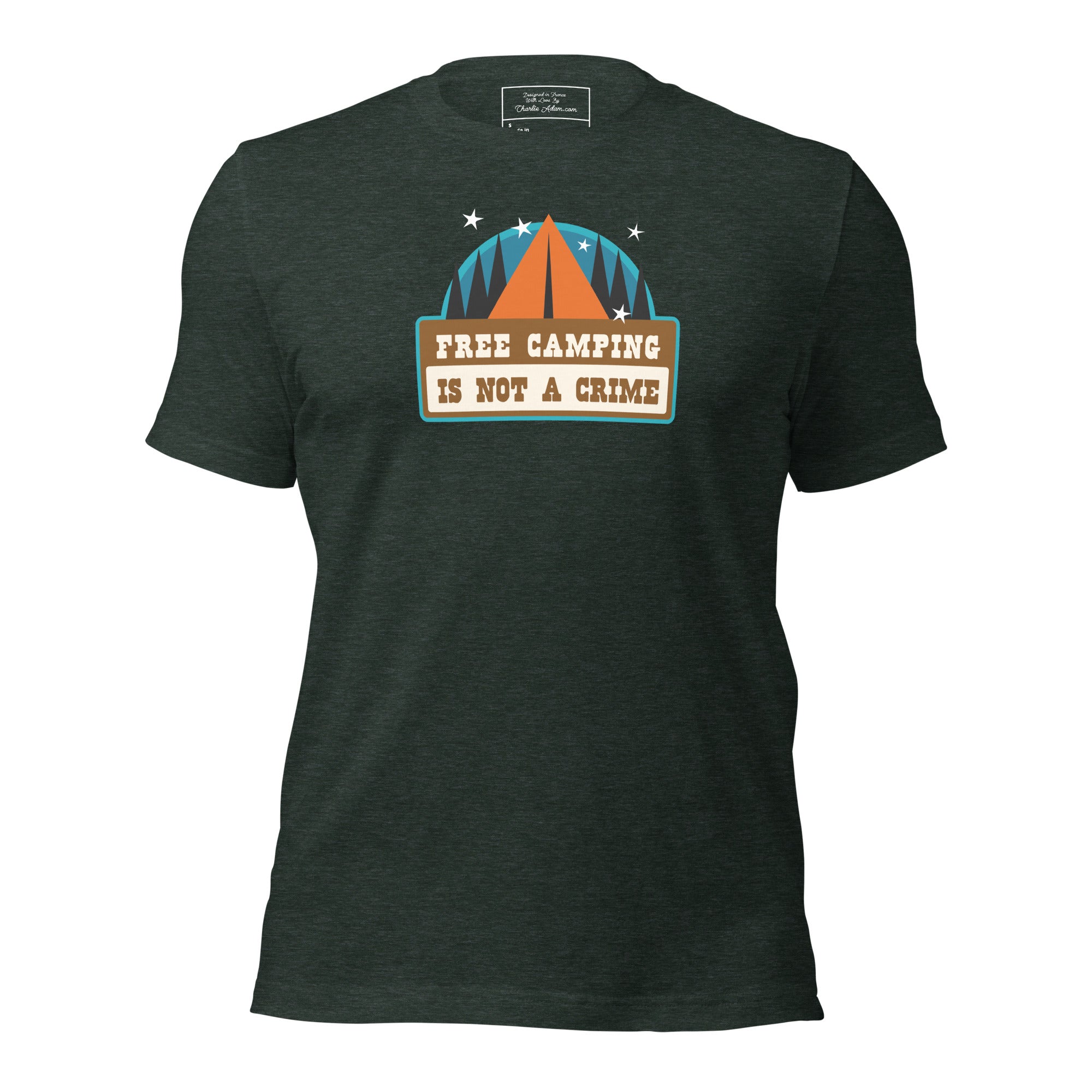Unisex t-shirt Free camping is not a crime on dark heather colors