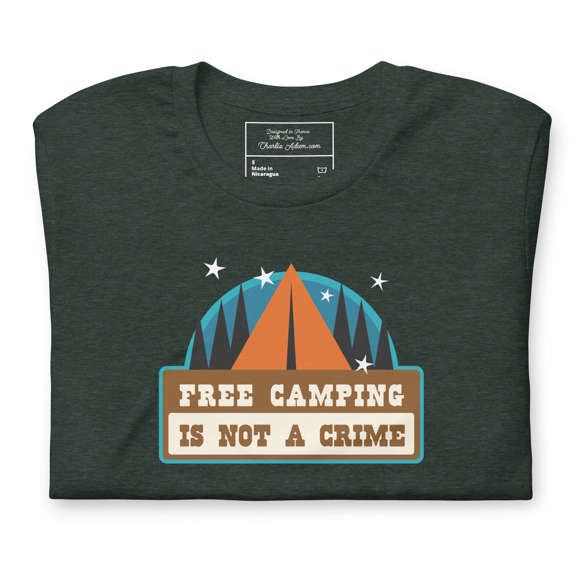 Unisex t-shirt Free camping is not a crime on dark heather colors