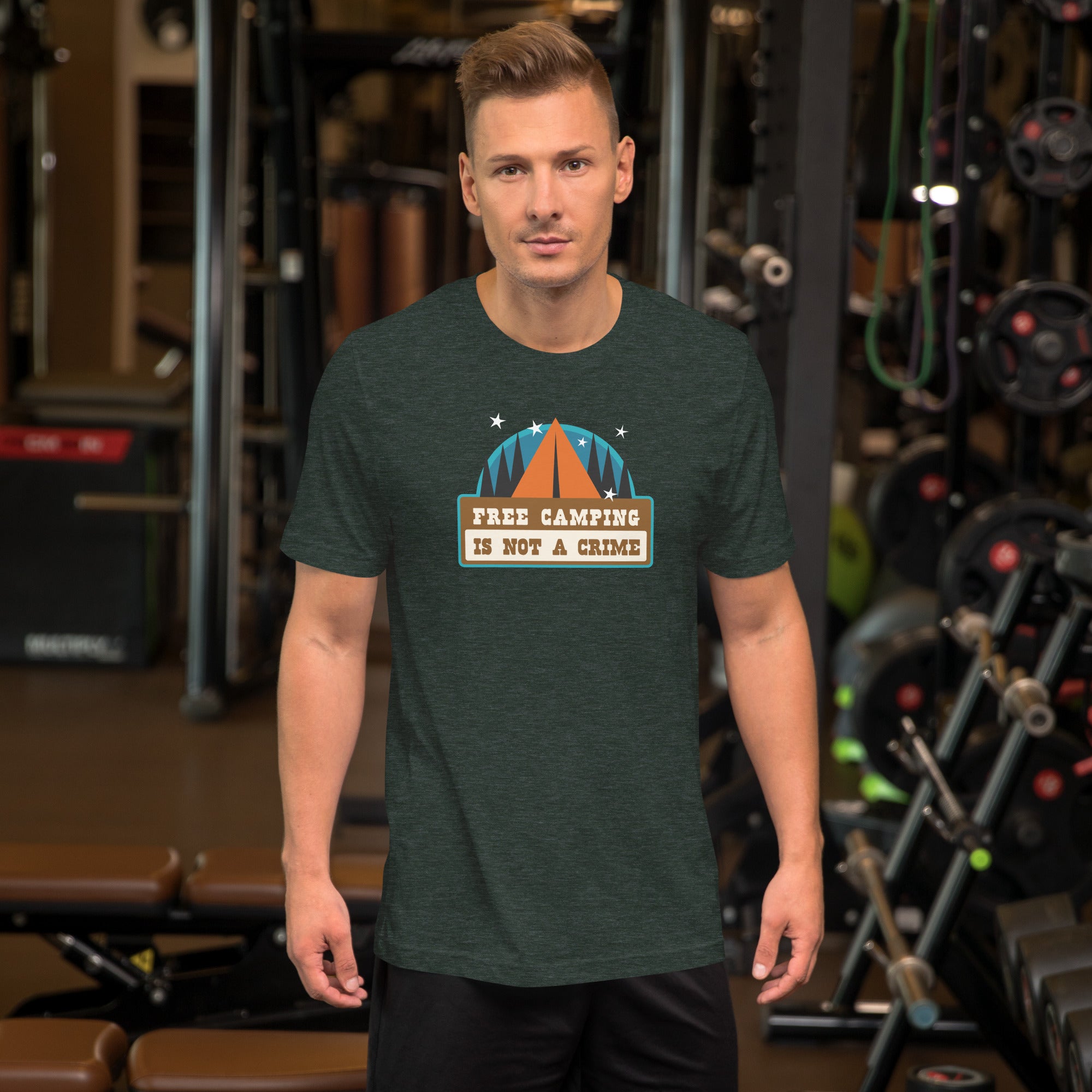 Unisex t-shirt Free camping is not a crime on dark heather colors