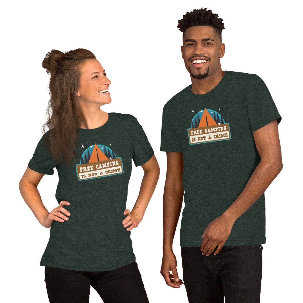 Unisex t-shirt Free camping is not a crime on dark heather colors