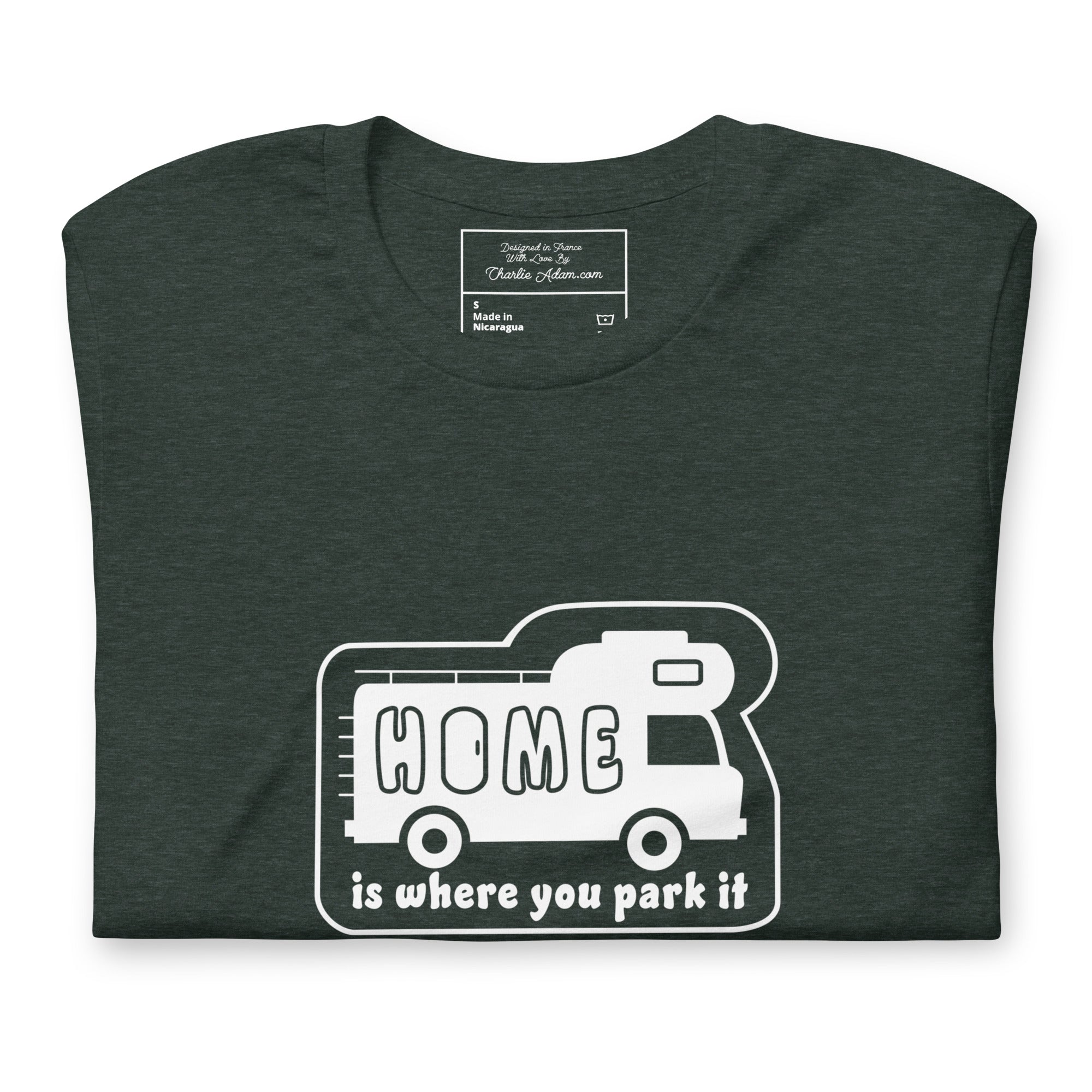 Unisex cotton t-shirt Bold Camper Van on dark heather colors